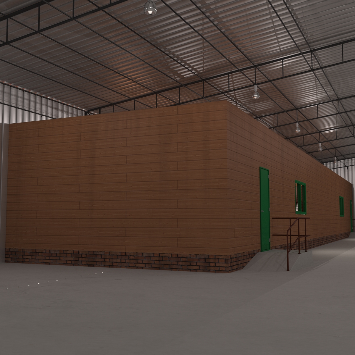 3D Warehouse Building 3 Green