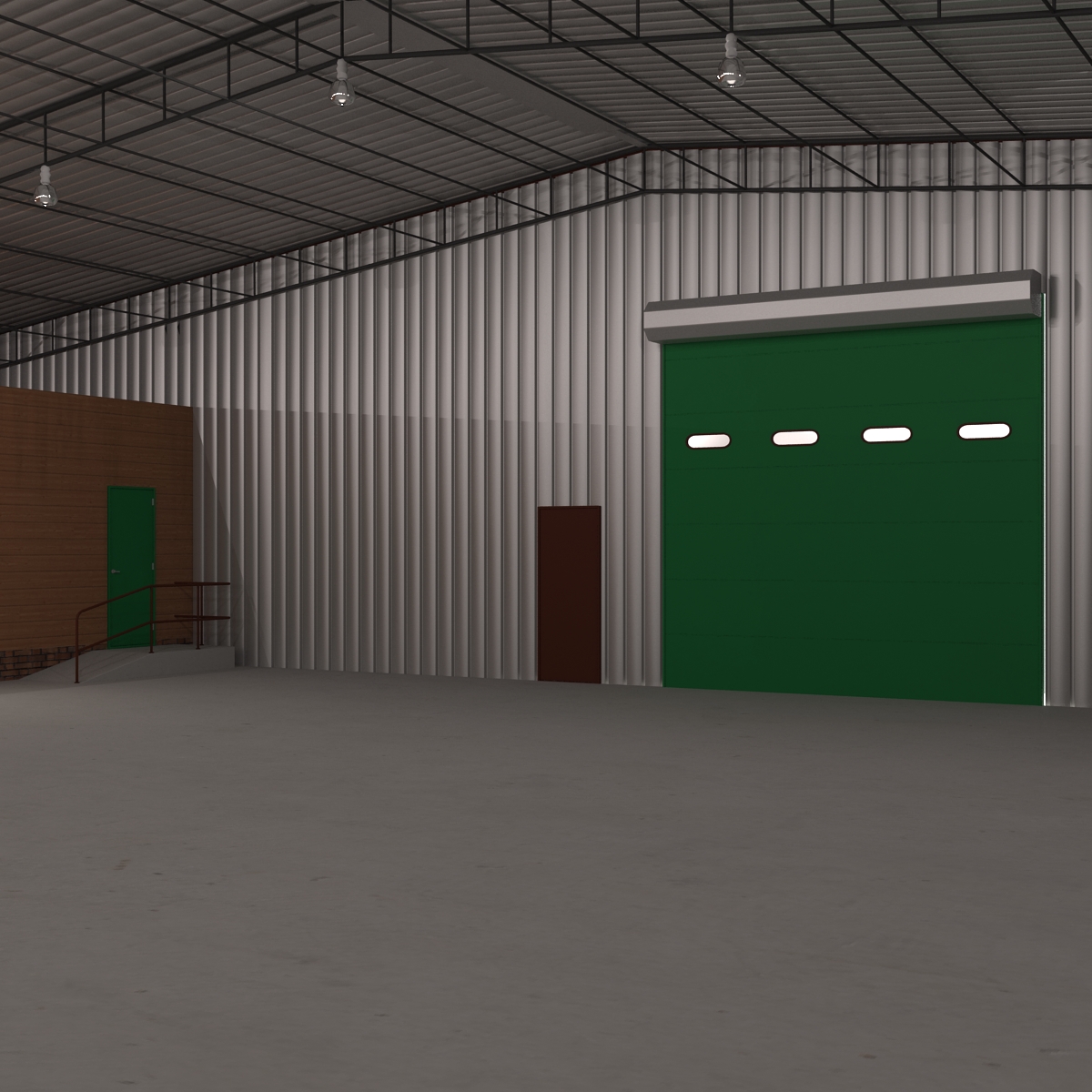 3D Warehouse Building 3 Green