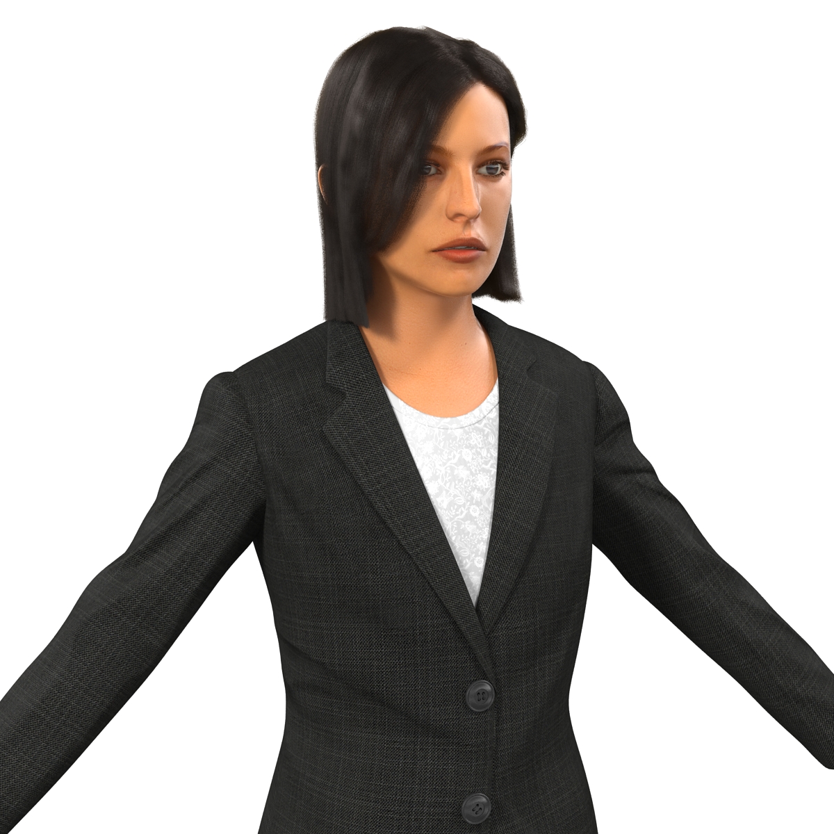 Business Woman Mediterranean Rigged 2 3D