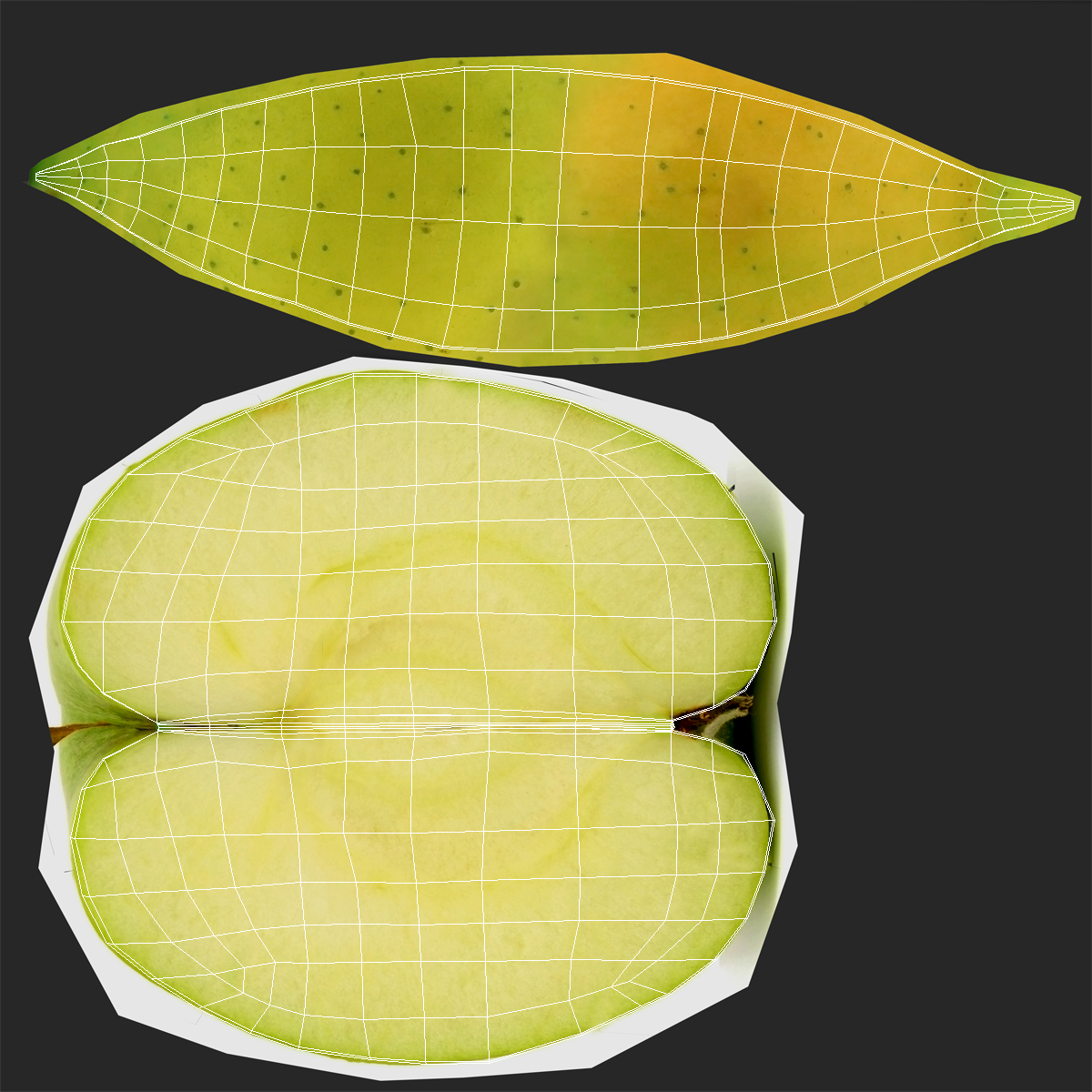 Green Apple Slice 2 3D model