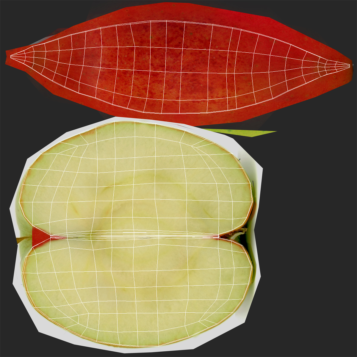 Red Apple Slice 2 3D