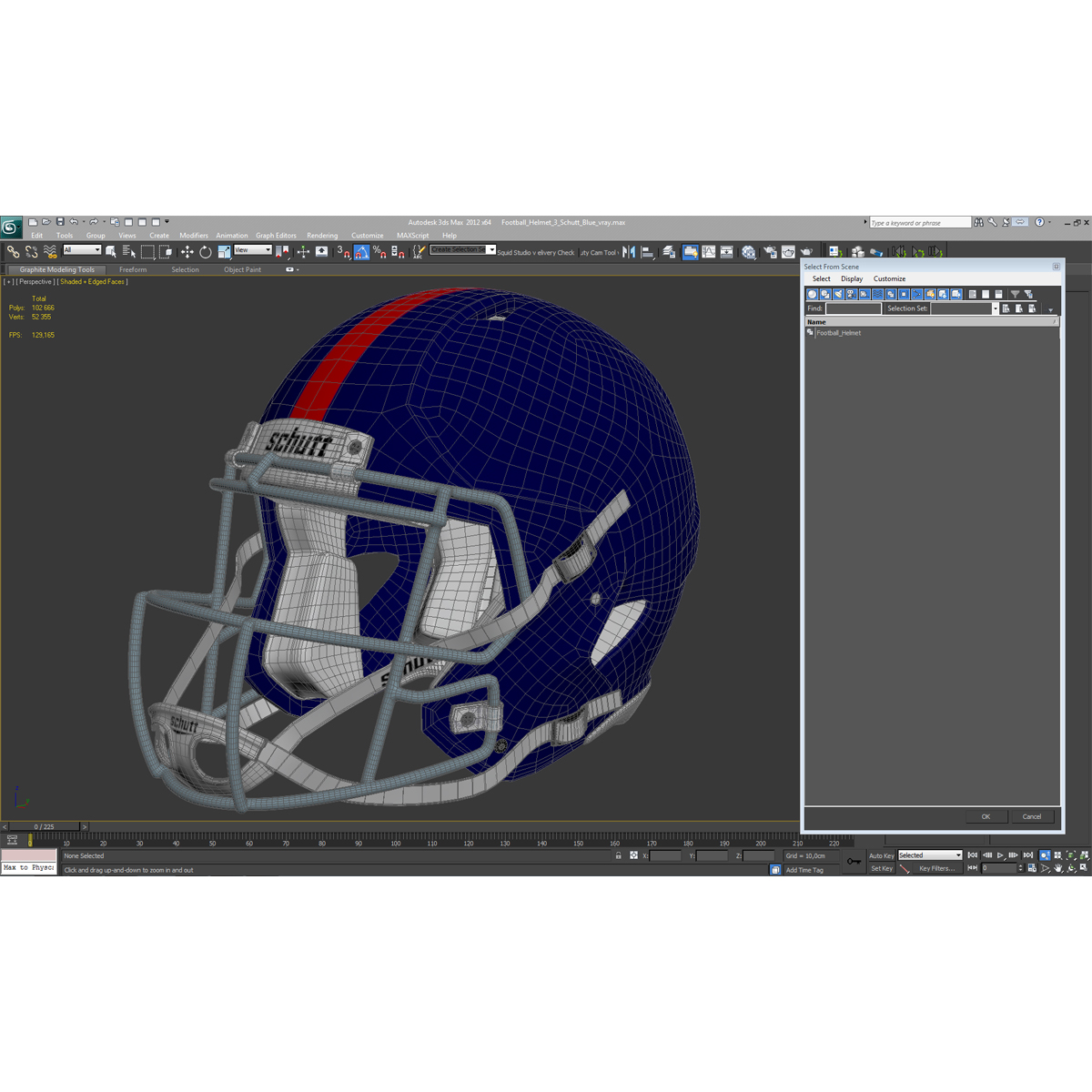 Football Helmet Schutt Blue 3D