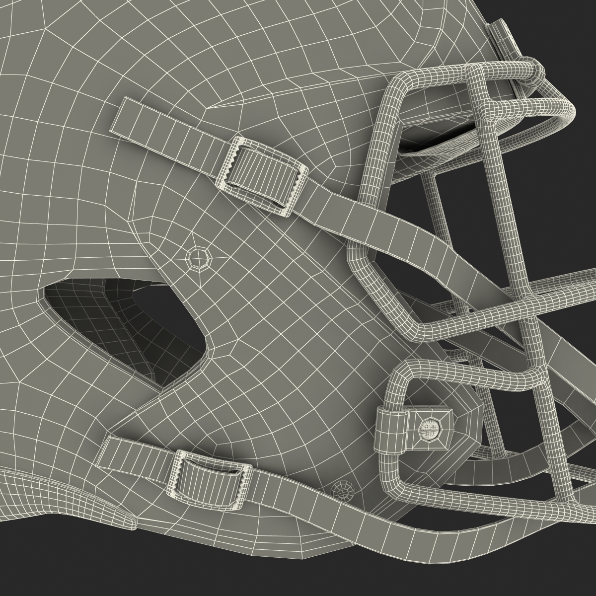 Football Helmet Riddell Black 3D model