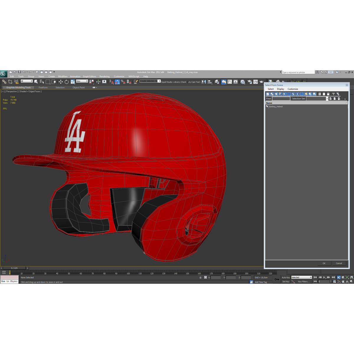 Batting Helmet LA 3D