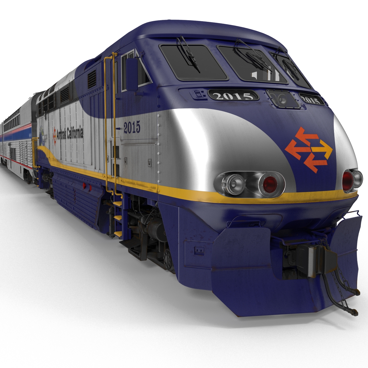 Passenger Double Deck Train Amtrak 3D model