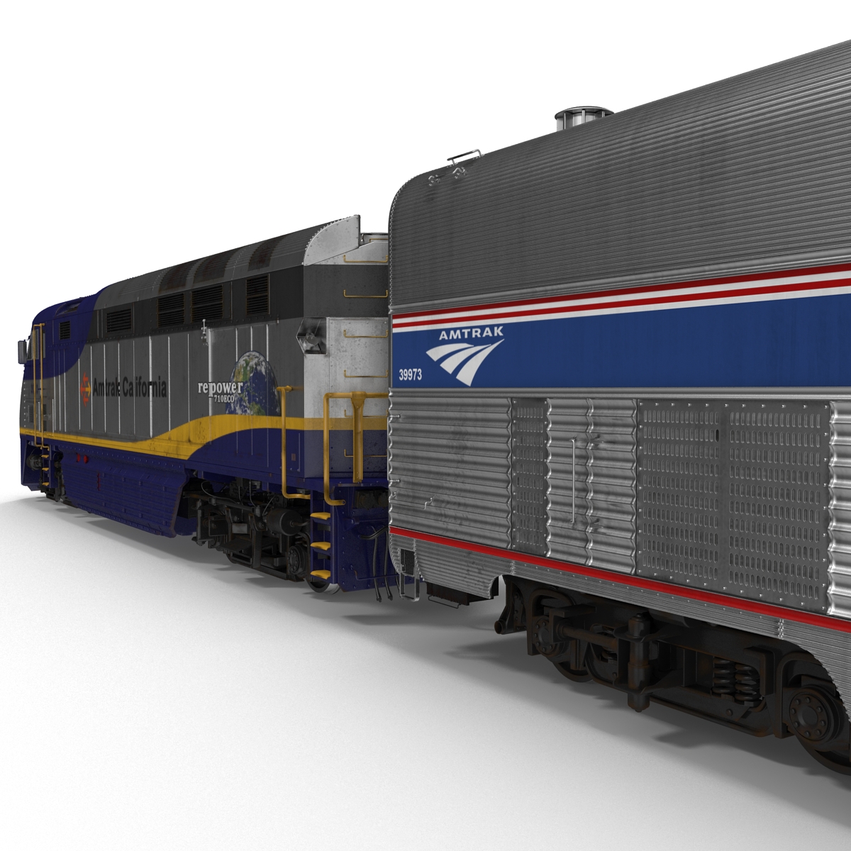 Passenger Double Deck Train Amtrak 3D model