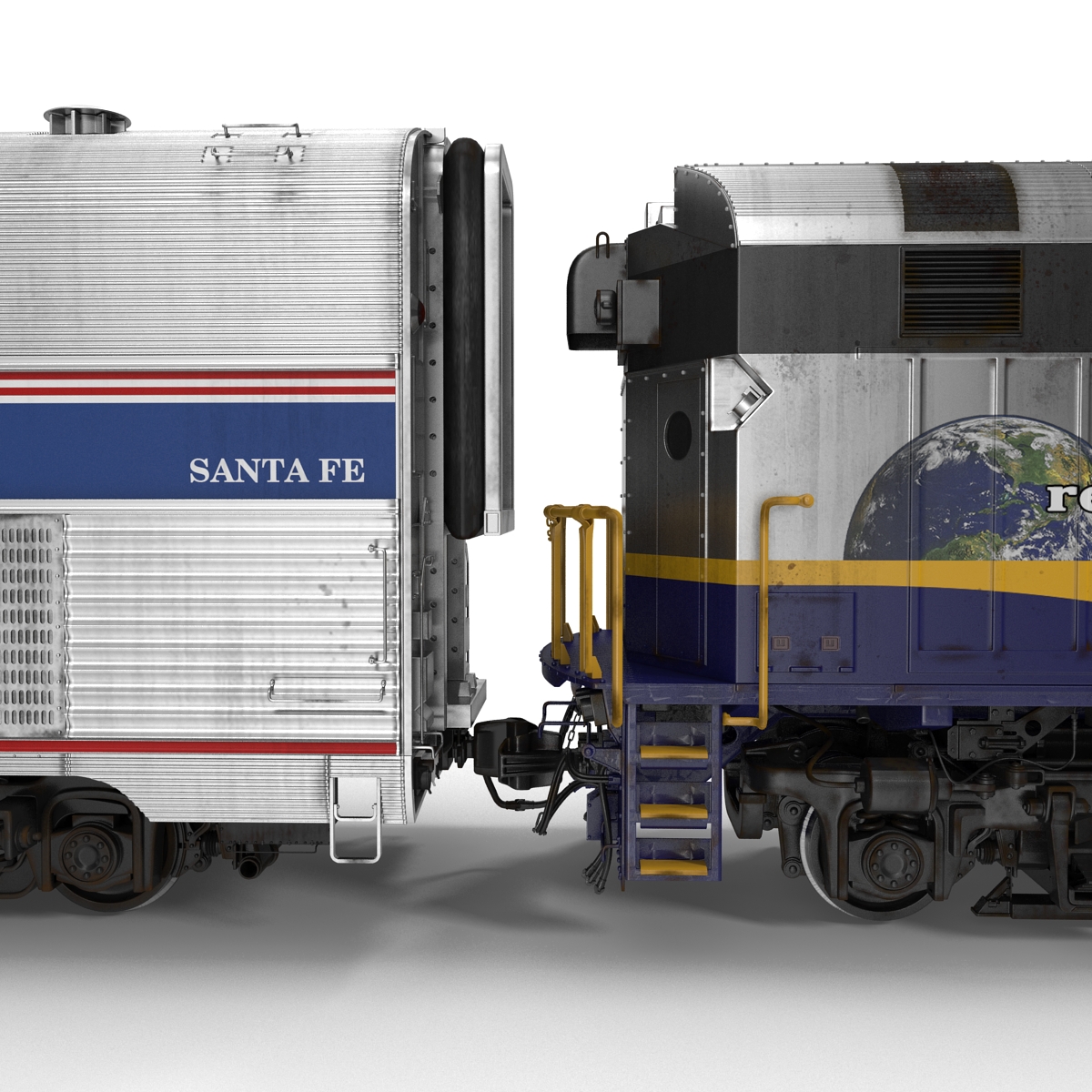 Passenger Double Deck Train Amtrak 3D model