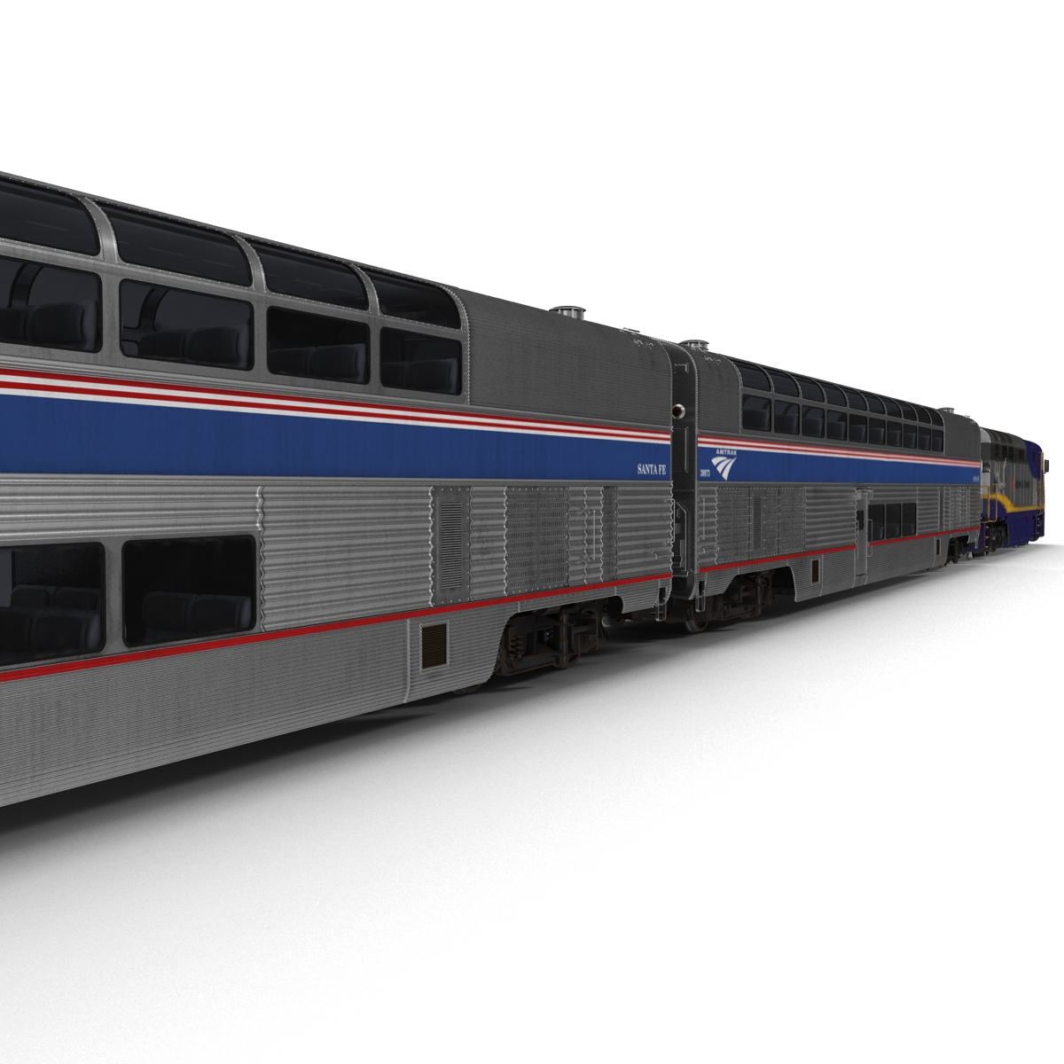 Passenger Double Deck Train Amtrak 3D model