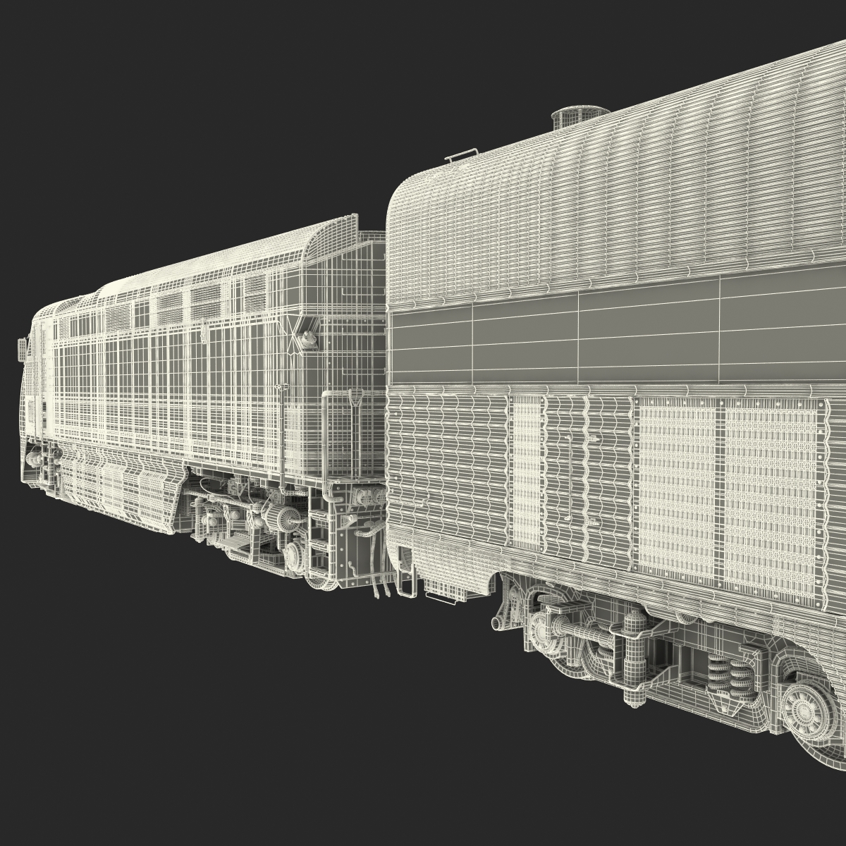 Passenger Double Deck Train Amtrak 3D model