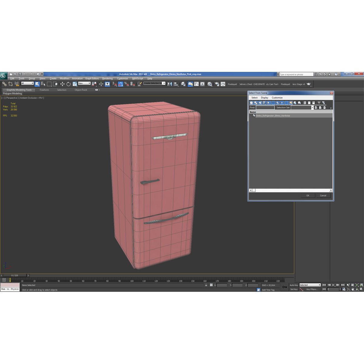 3D model Retro Refrigerator Elmira Northstar Pink