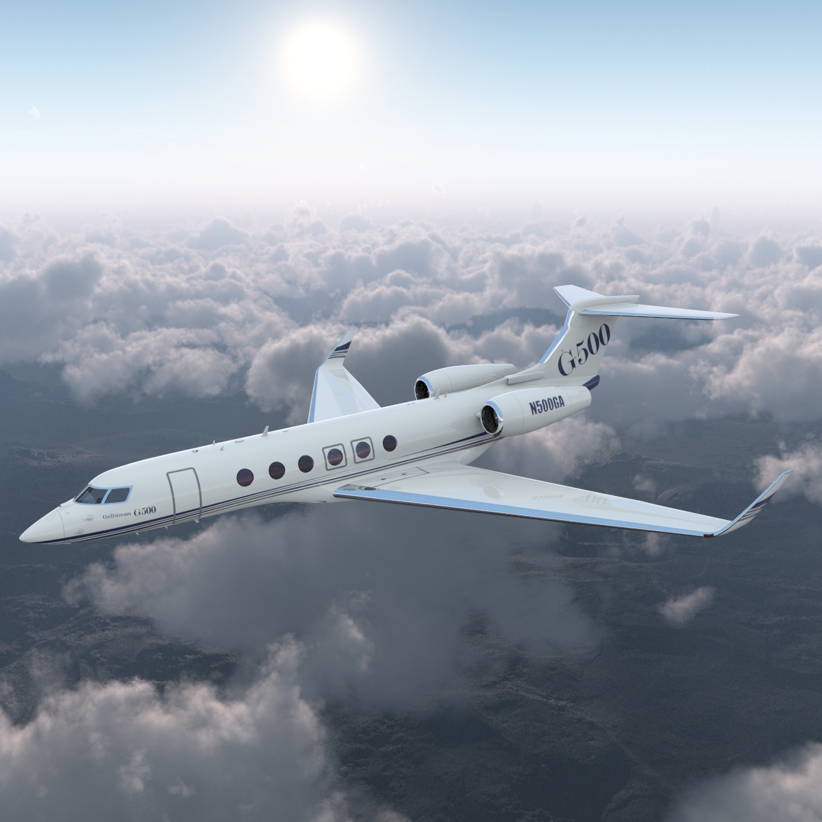 3D Business Jet Gulfstream G500 model