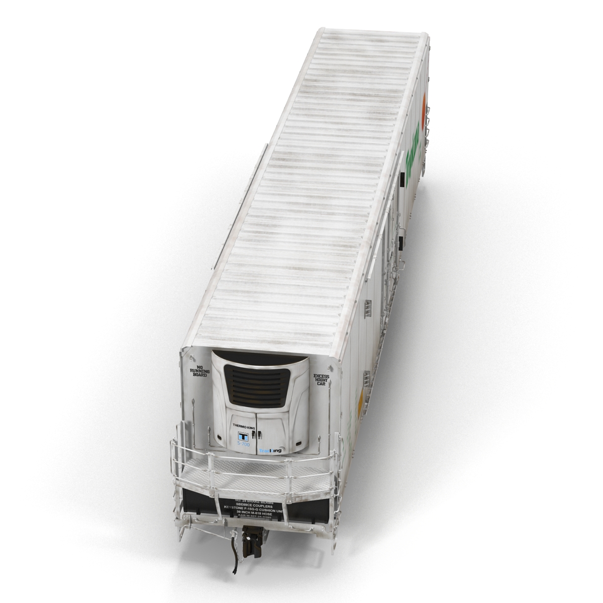 3D Railroad Refrigerator Car White