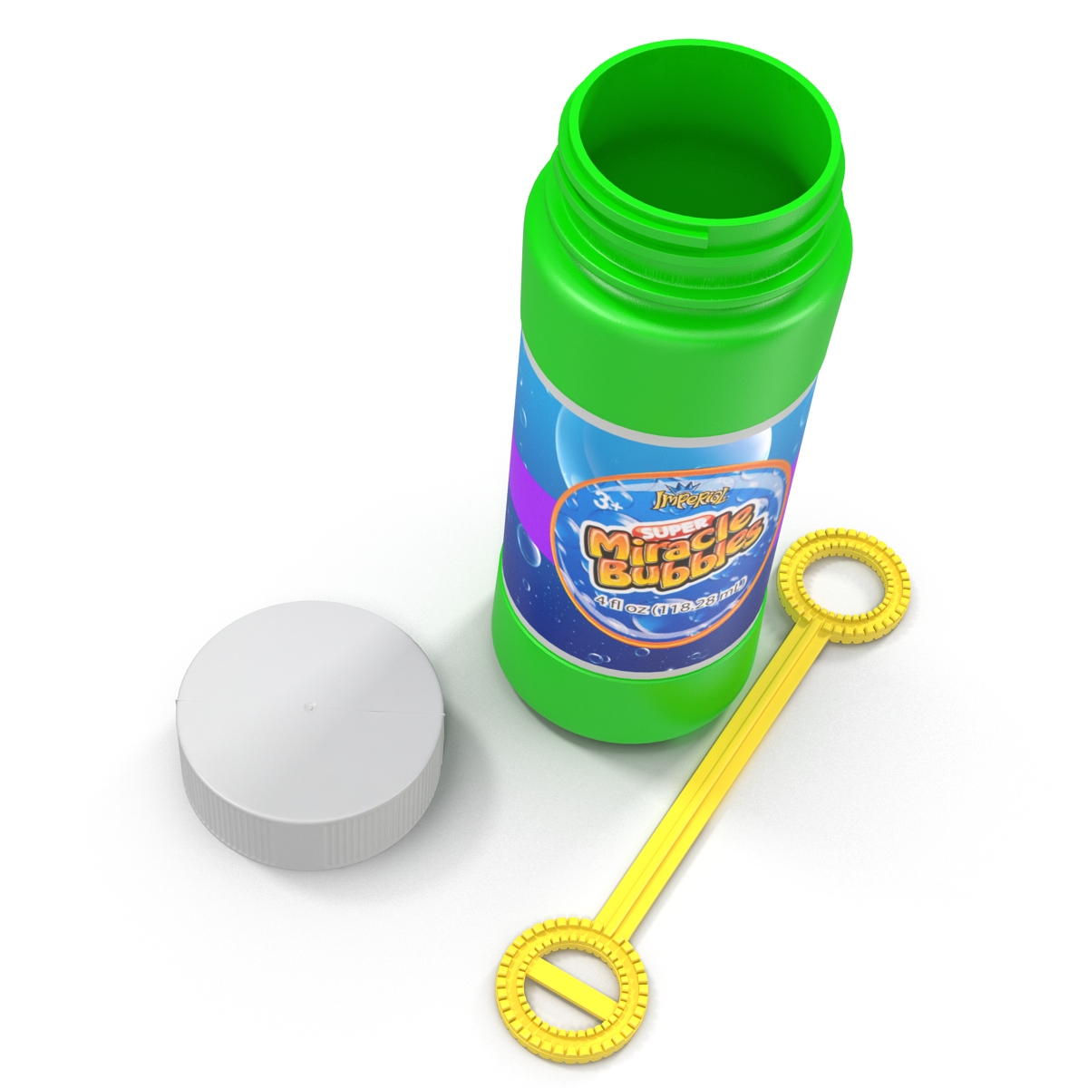 3D Bubbles Bottle and Wand model