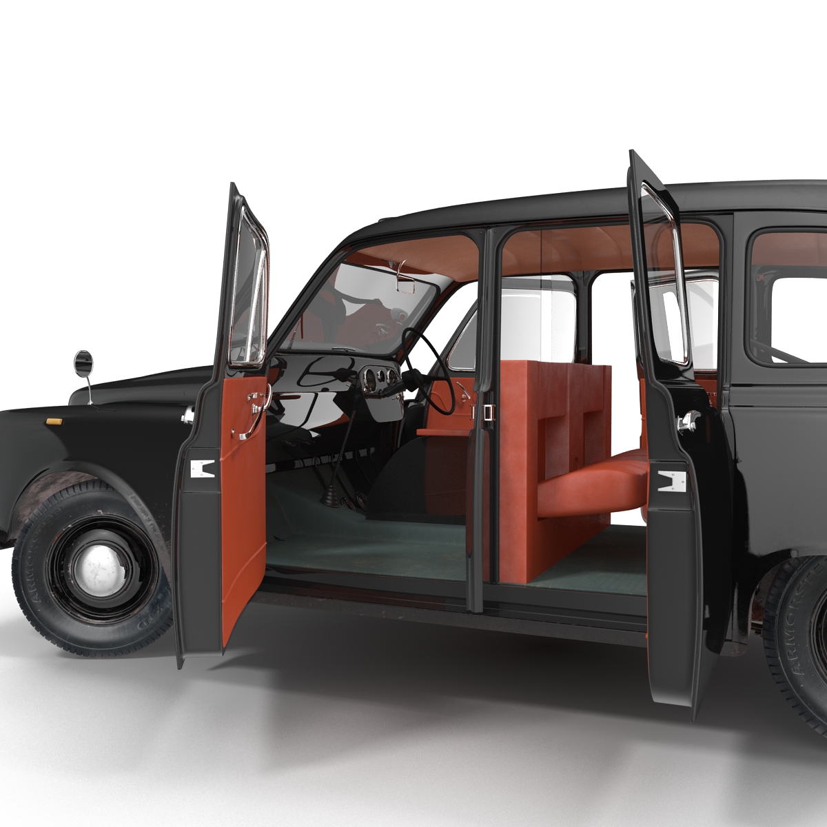 3D London Cab FX4 Rigged