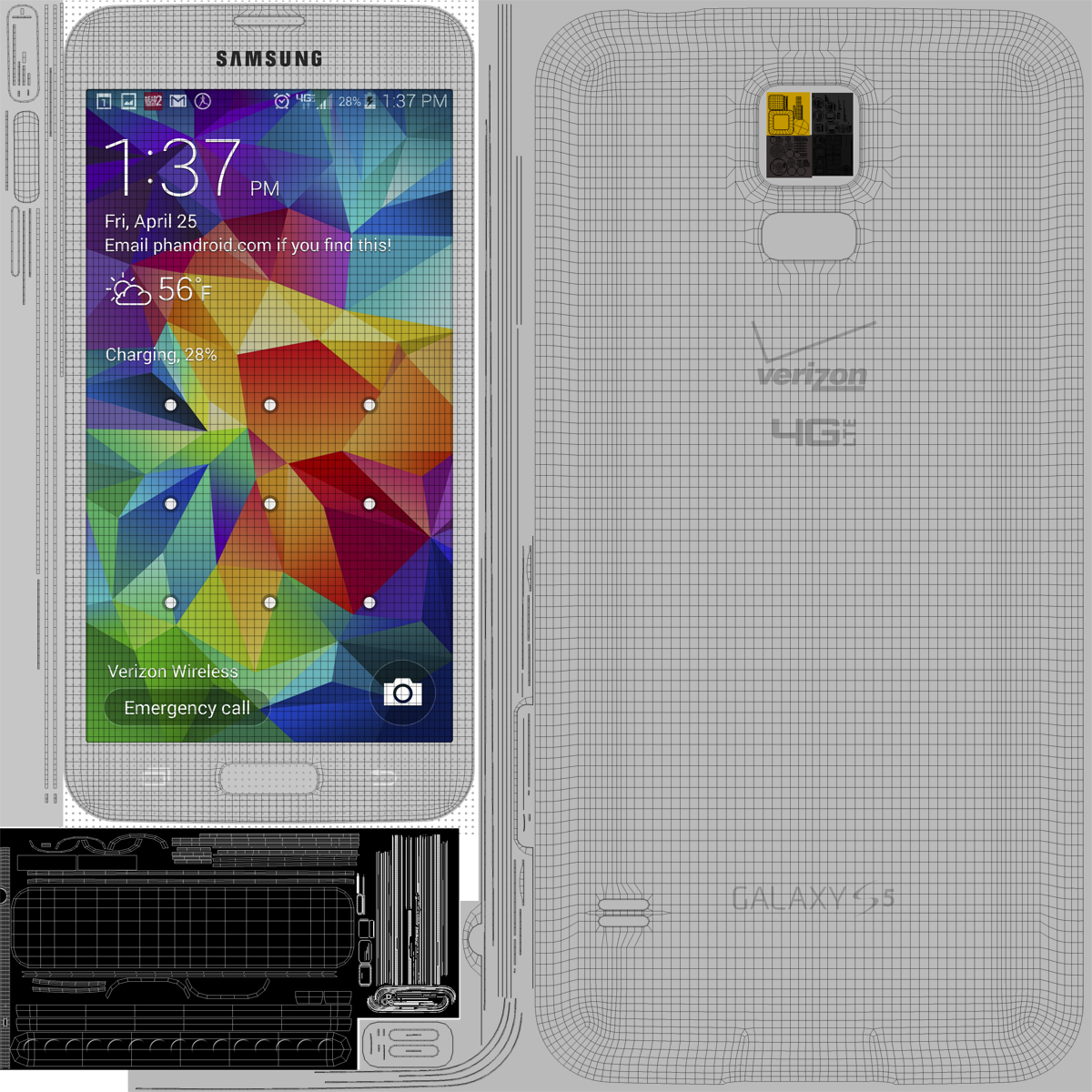 3D Samsung Galaxy S5 White model