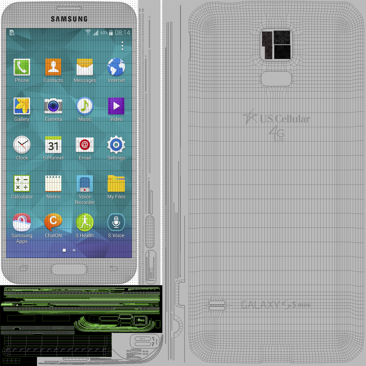 3D Samsung Galaxy S5 Mini White model