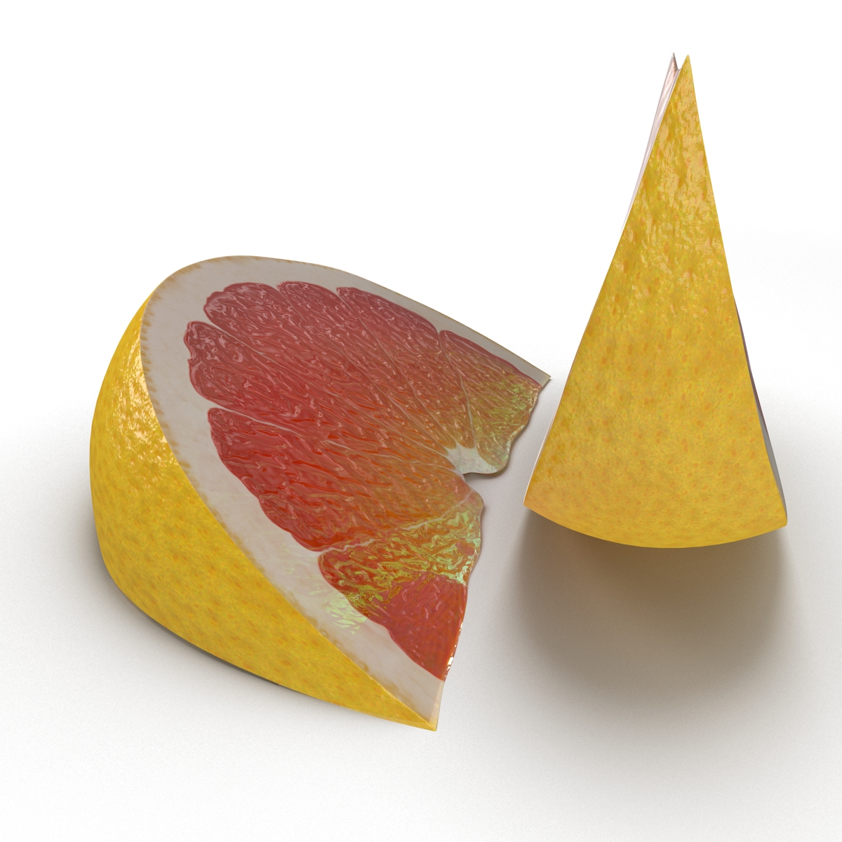 3D Grapefruit Slice 2 model