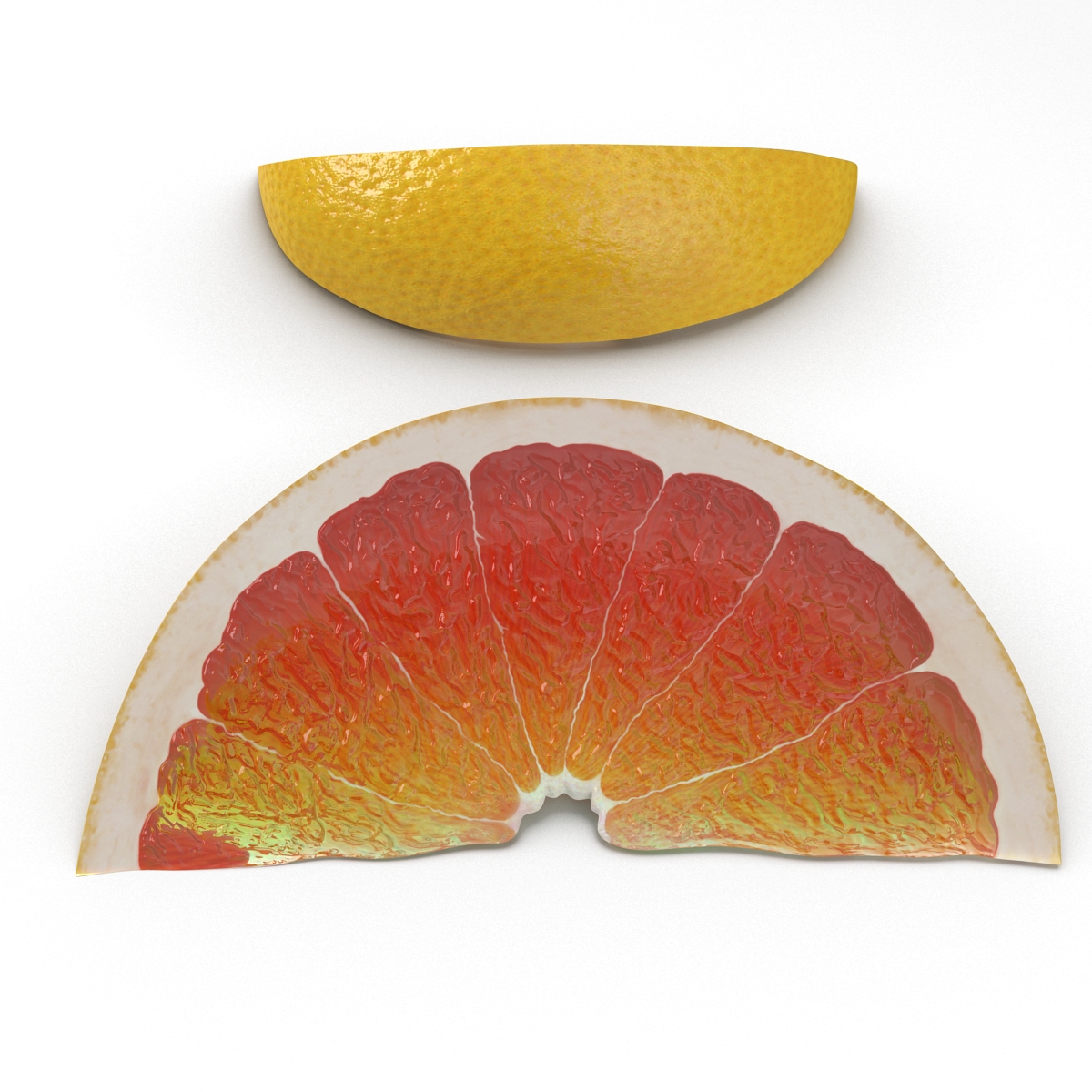 3D Grapefruit Slice 2 model