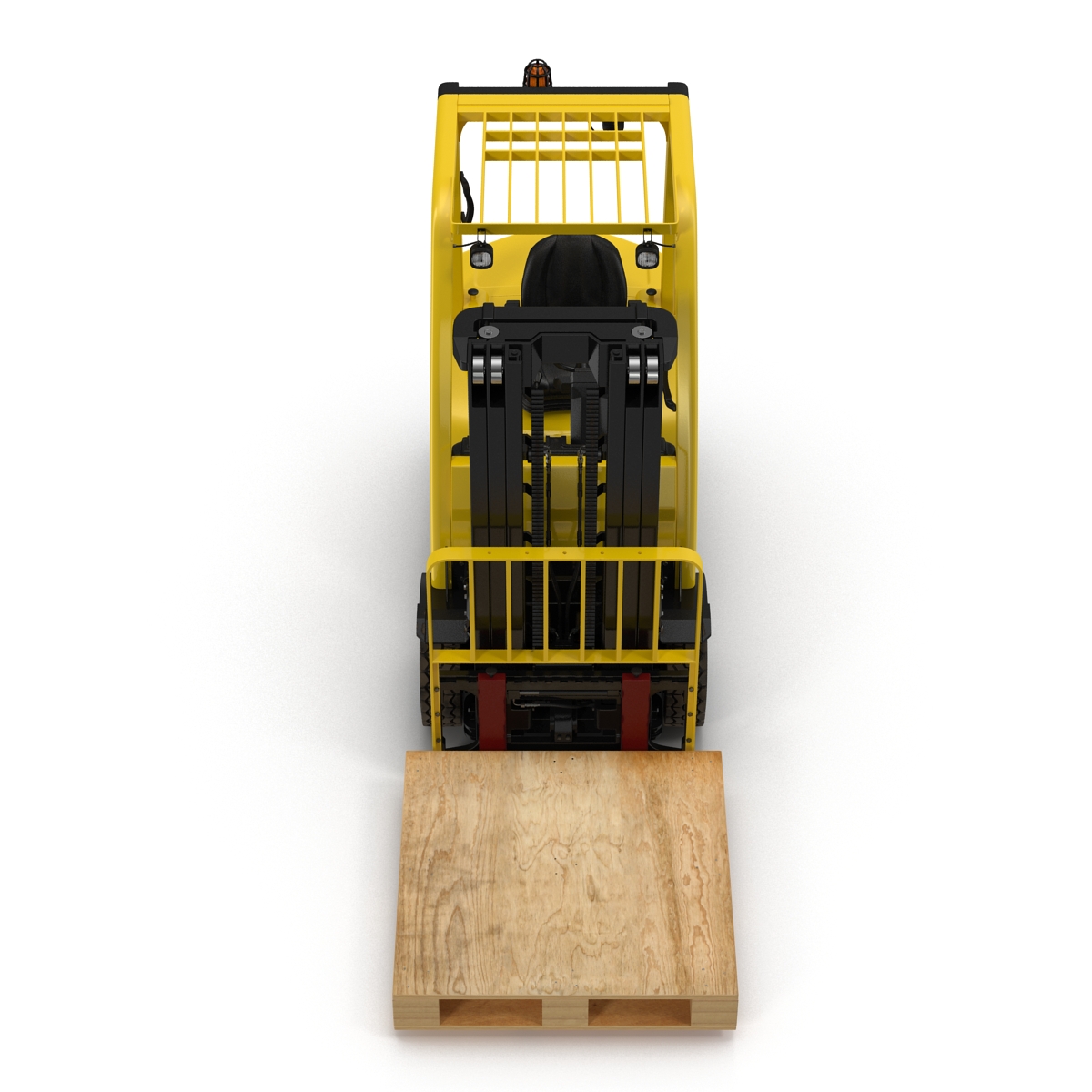 Forklift with Wooden Pallet 3D