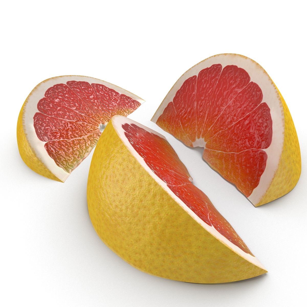 3D model Grapefruit Slice Set