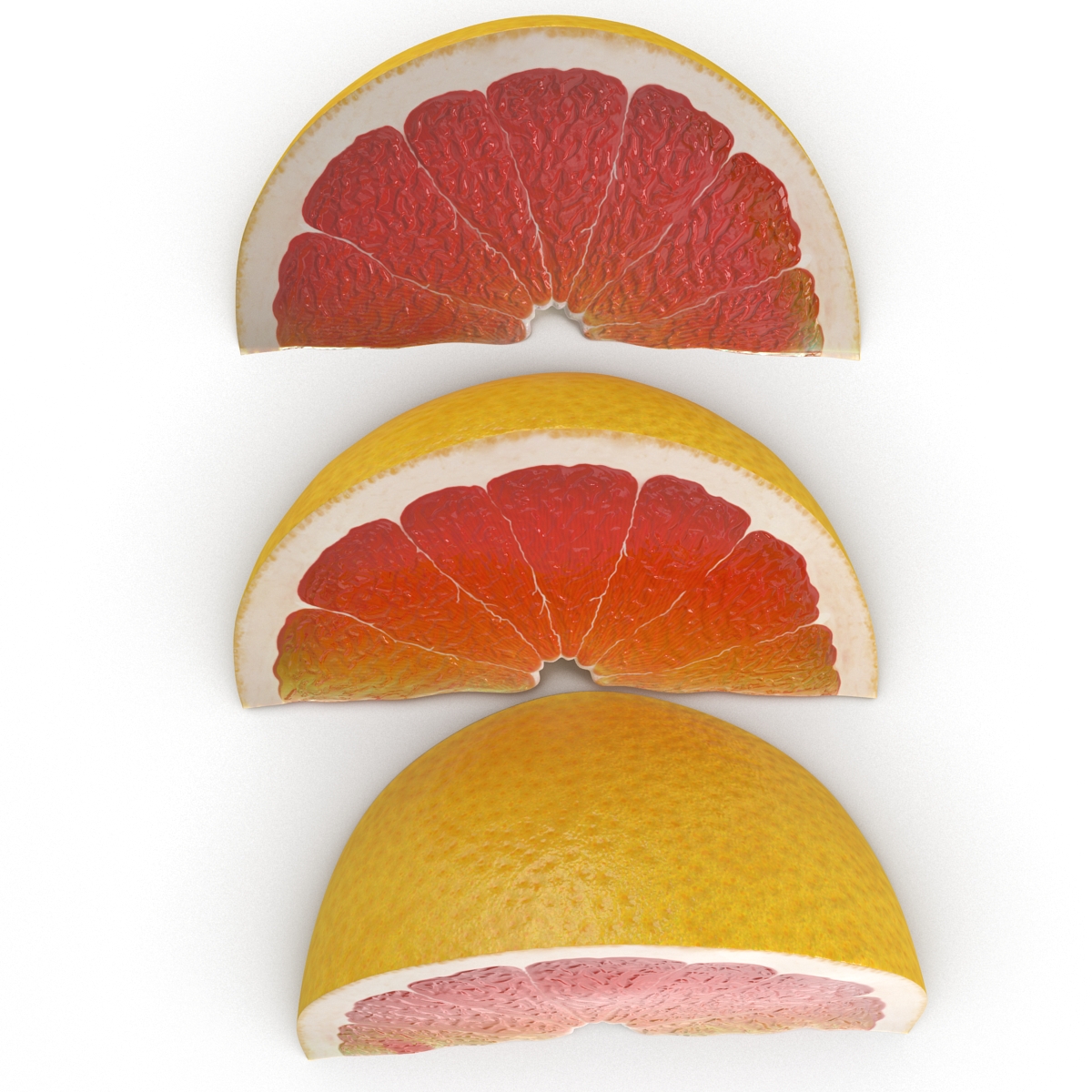 3D model Grapefruit Slice Set