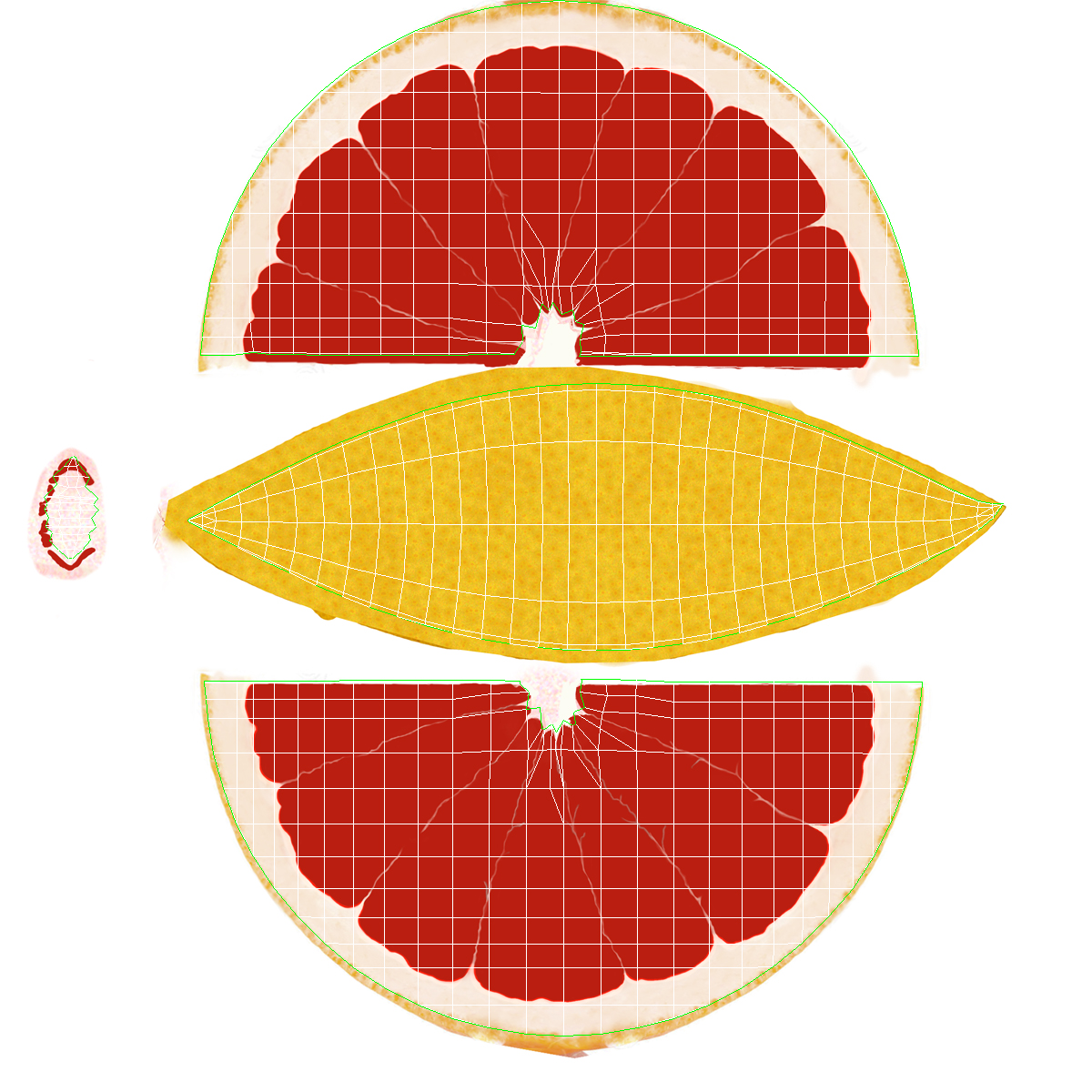 3D model Grapefruit Slice Set