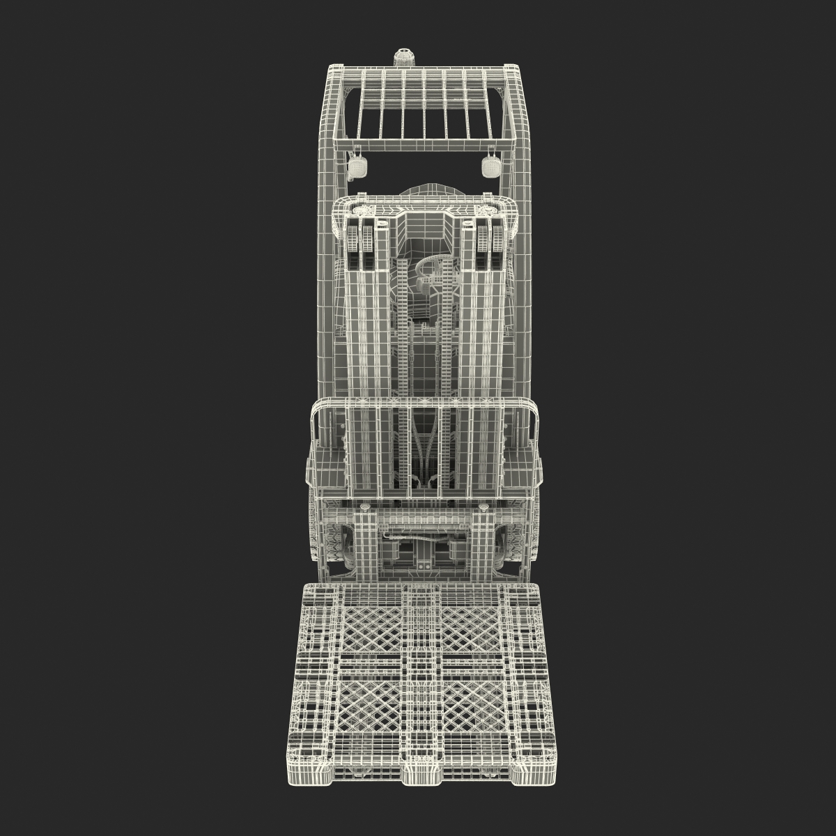 3D Forklift with Plastic Pallet model