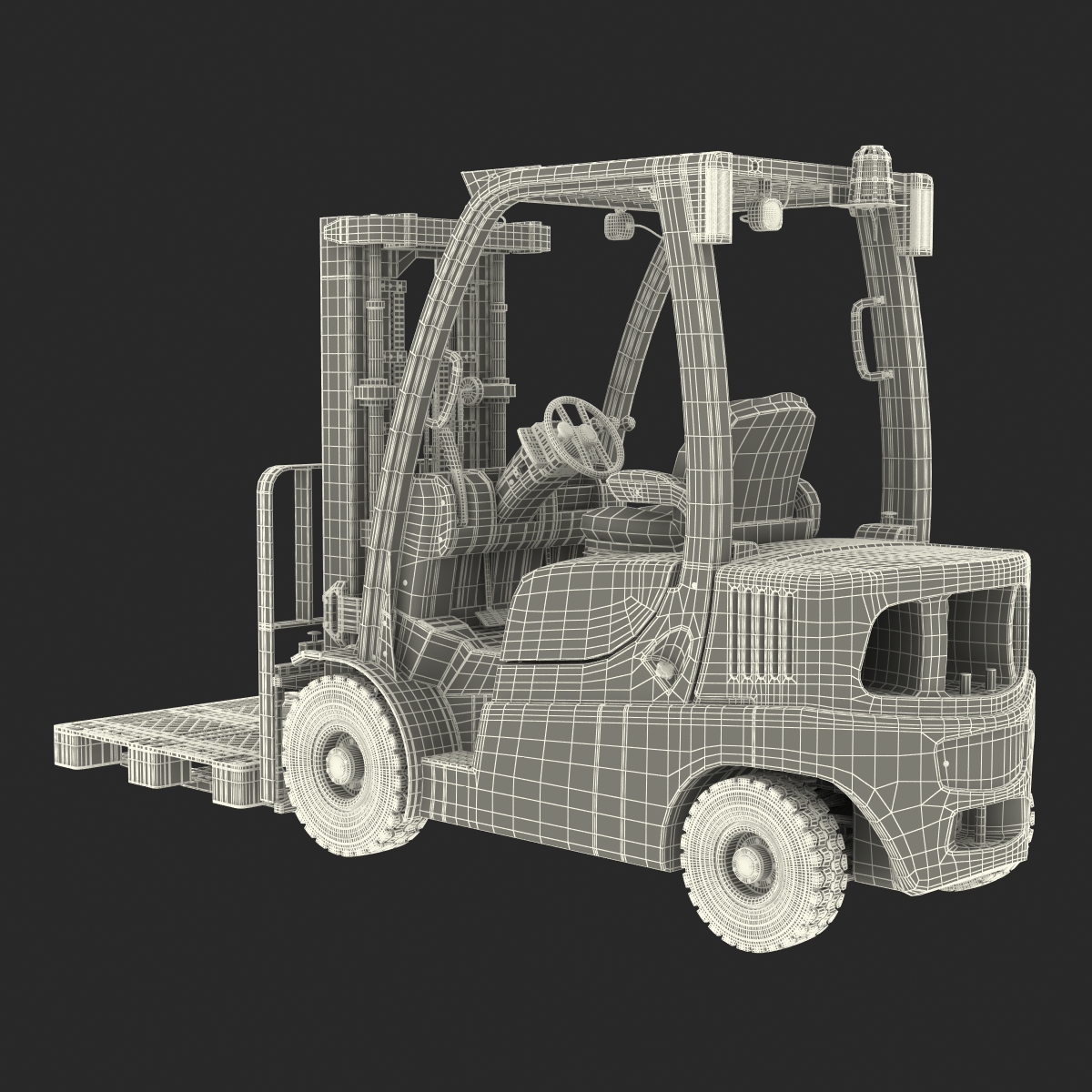 3D Forklift with Plastic Pallet model