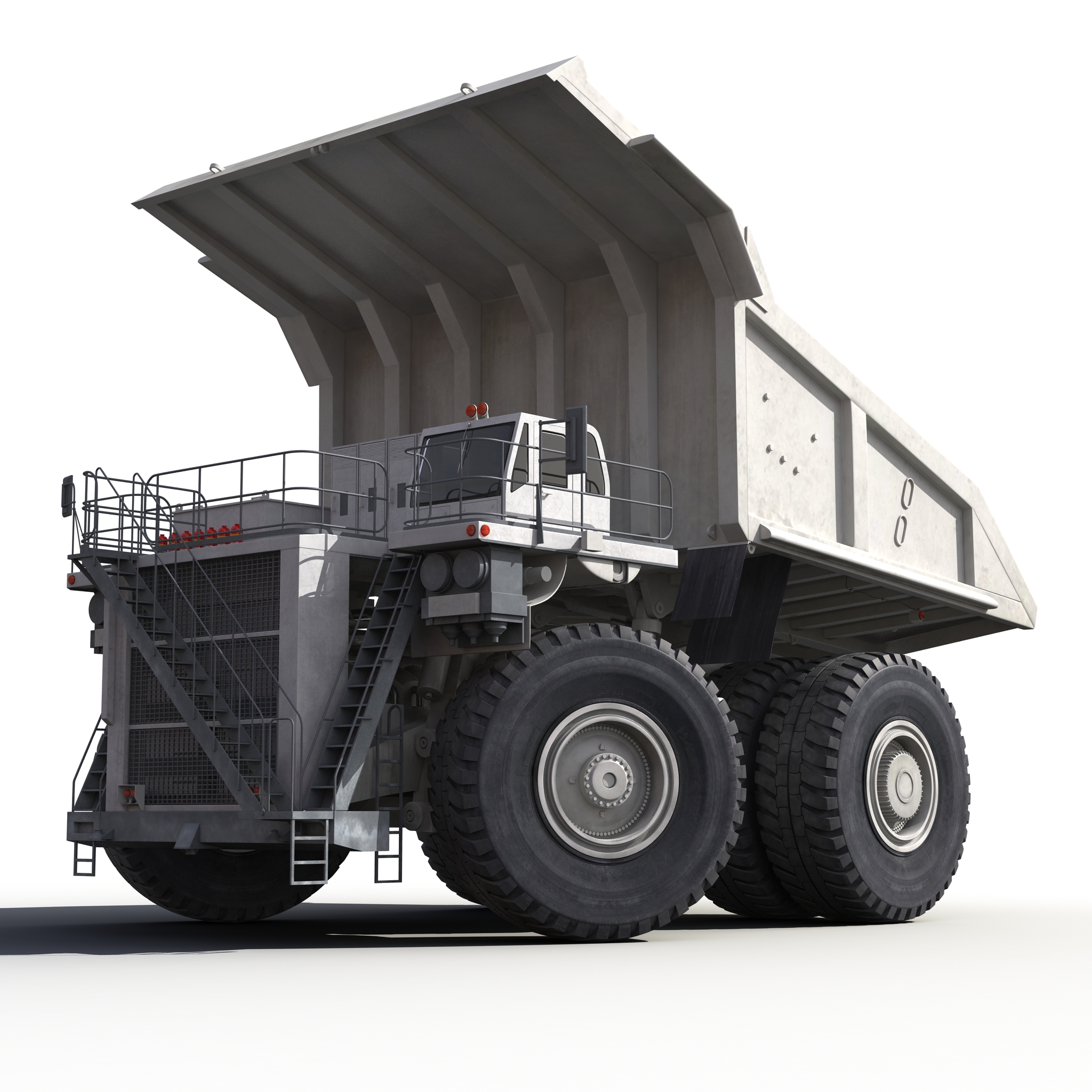 Heavy Duty Dump Truck Generic White Rigged 3D