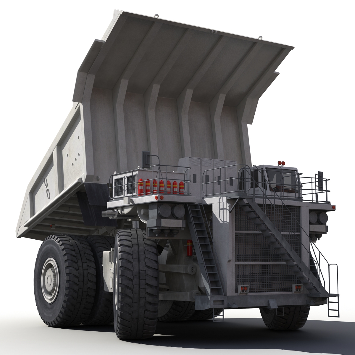 Heavy Duty Dump Truck Generic White Rigged 3D