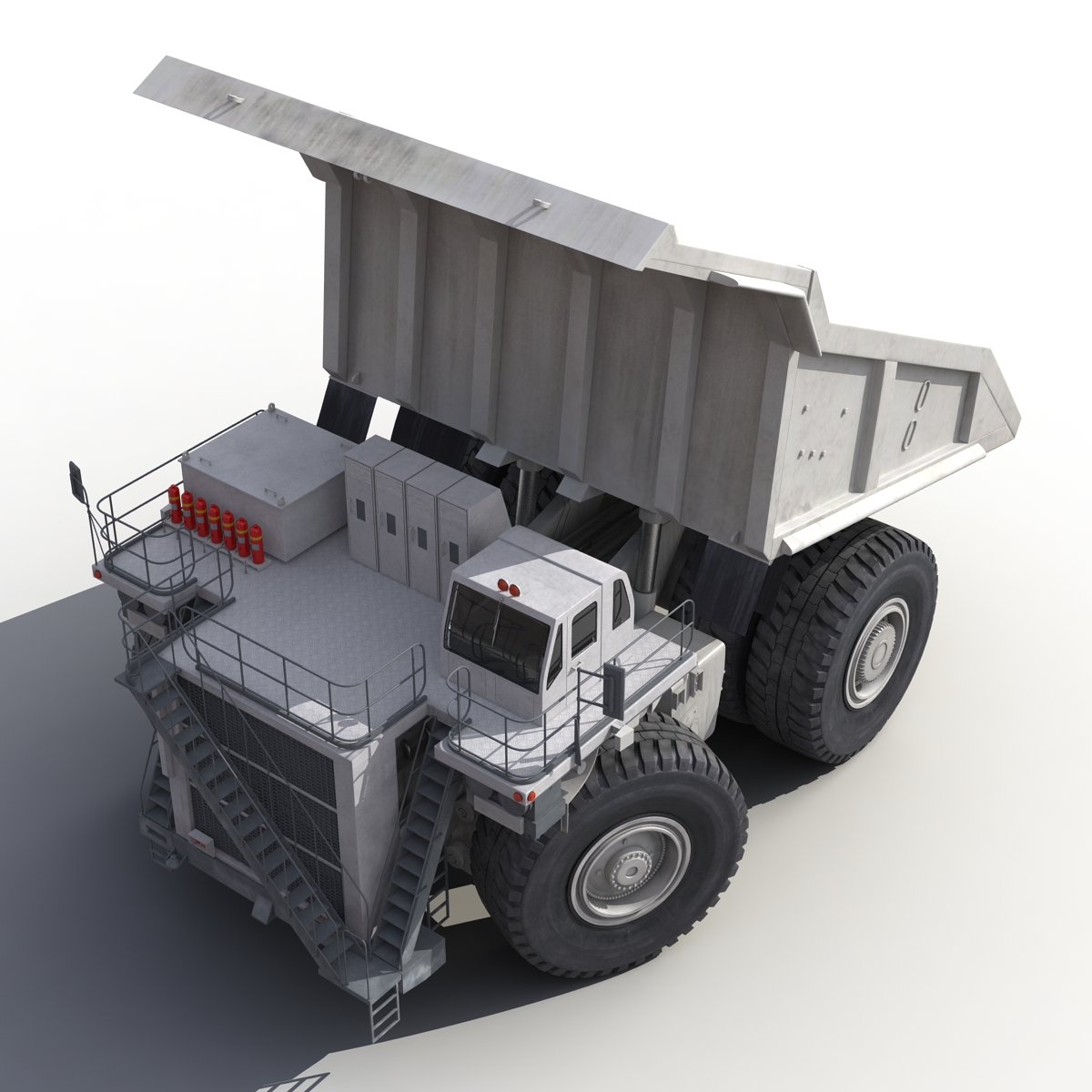 Heavy Duty Dump Truck Generic White Rigged 3D