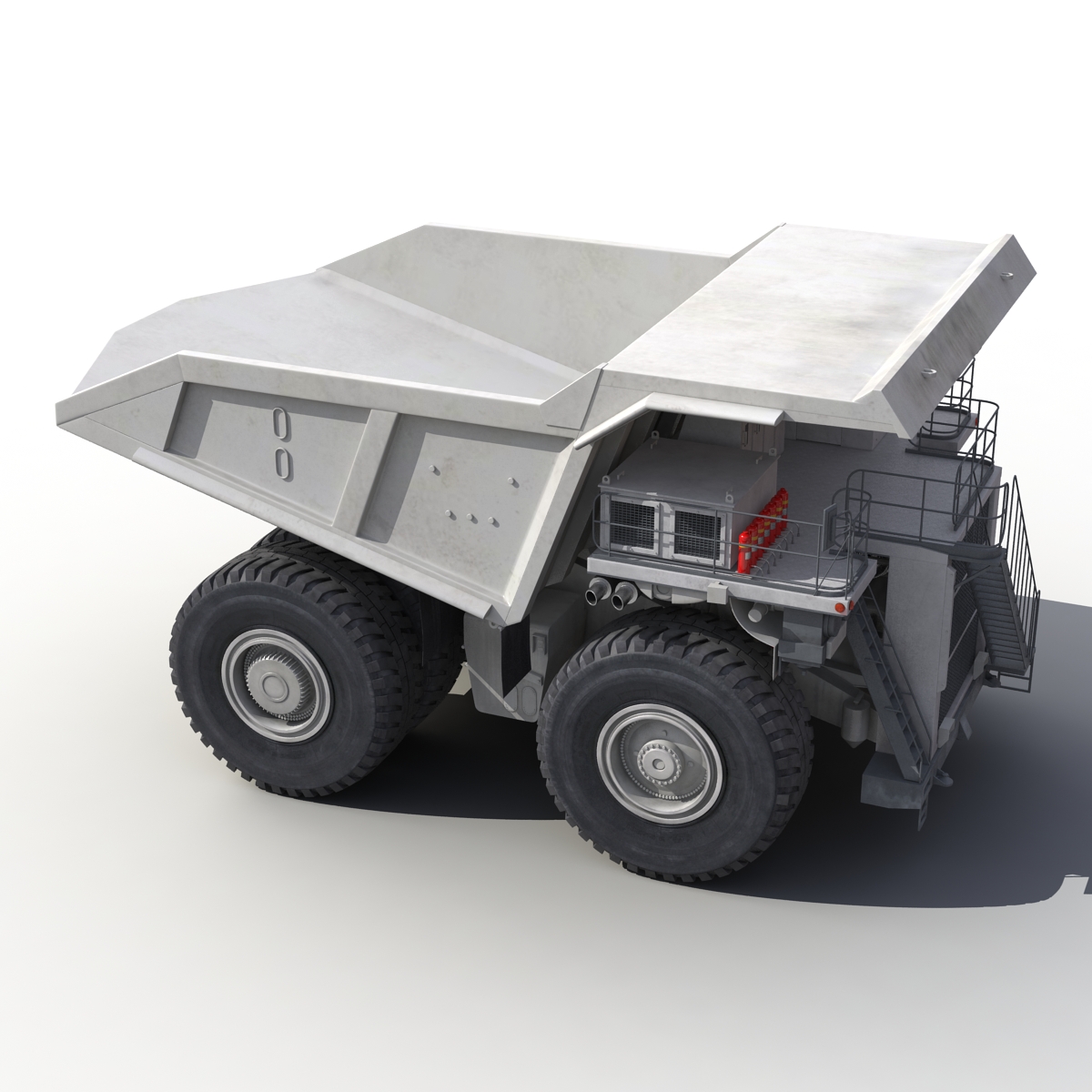 Heavy Duty Dump Truck Generic White Rigged 3D