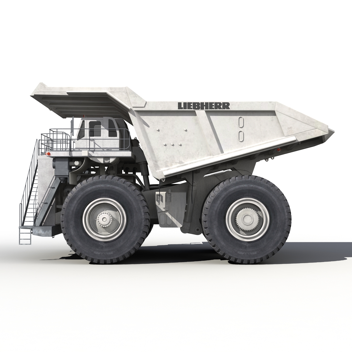 3D Heavy Duty Dump Truck Liebherr White Rigged model