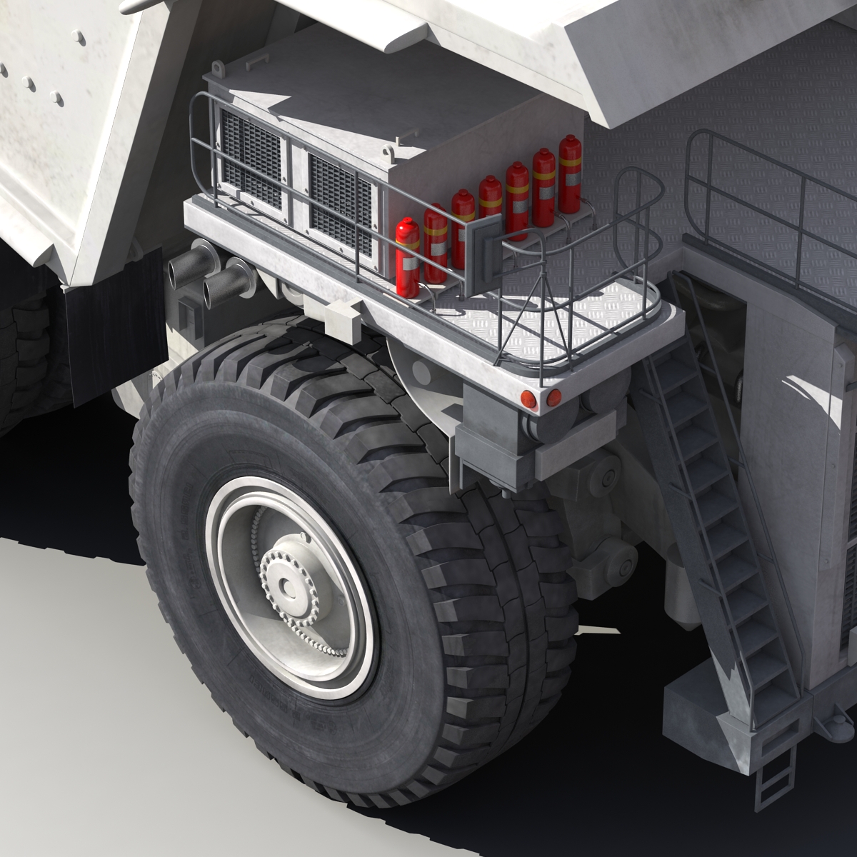 Heavy Duty Dump Truck Generic White Rigged 3D