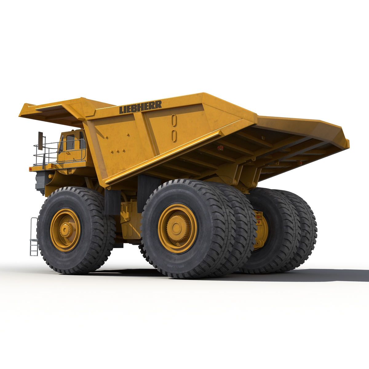 Heavy Duty Dump Truck Liebherr Yellow Rigged 3D model