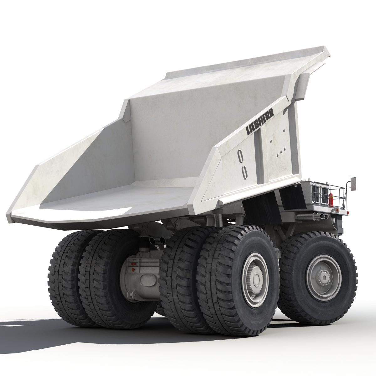 3D Heavy Duty Dump Truck Liebherr White Rigged model