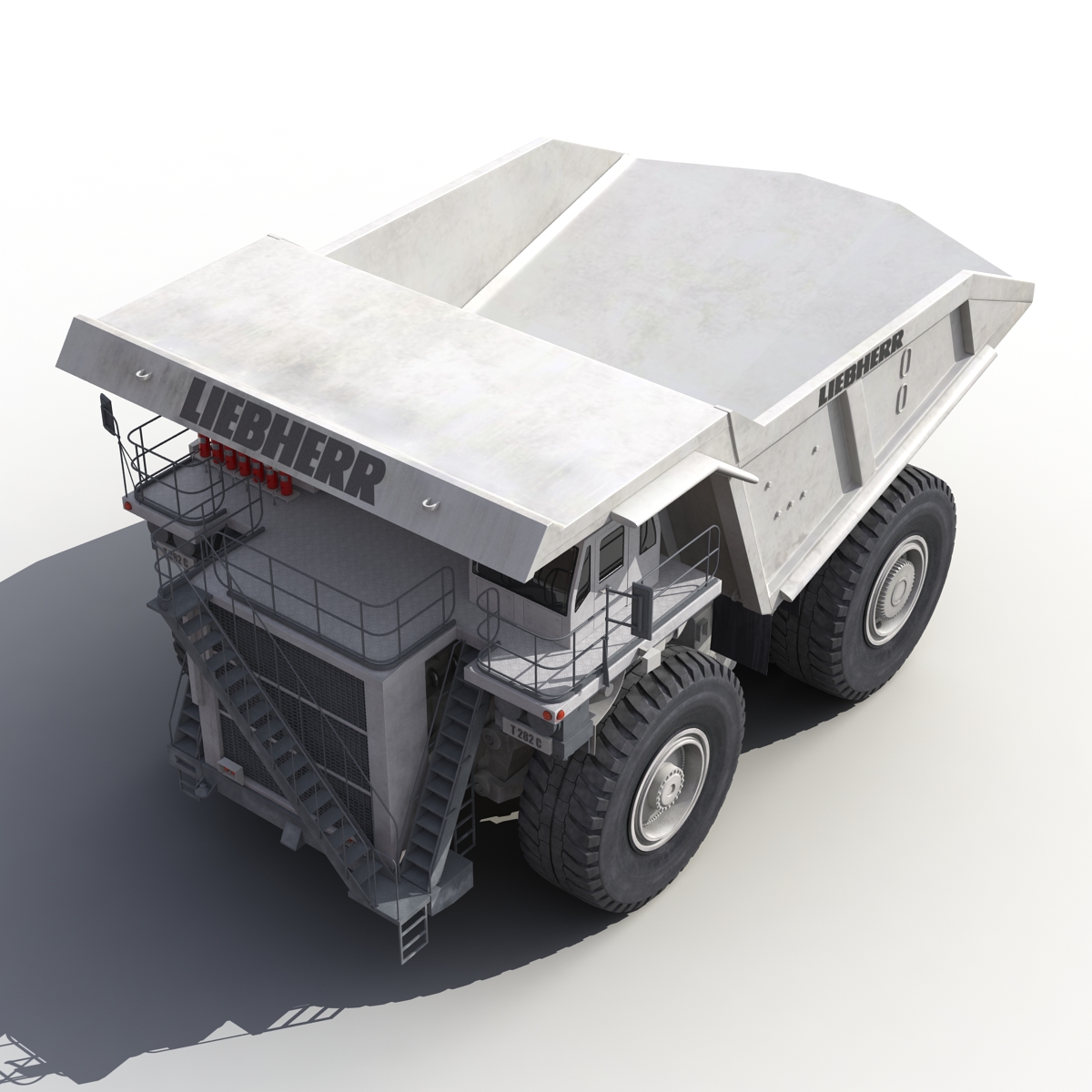 3D Heavy Duty Dump Truck Liebherr White Rigged model