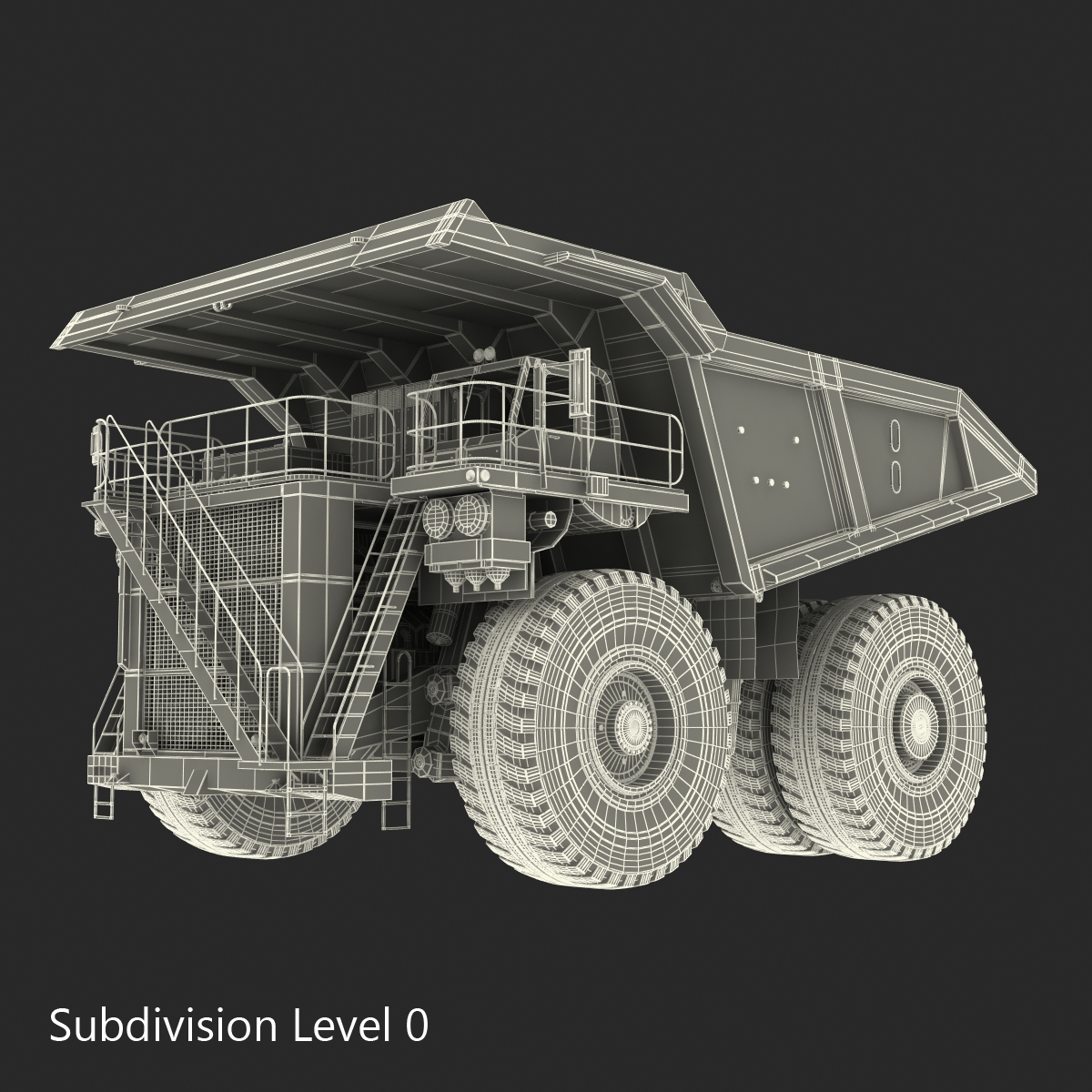 Heavy Duty Dump Truck Generic White Rigged 3D