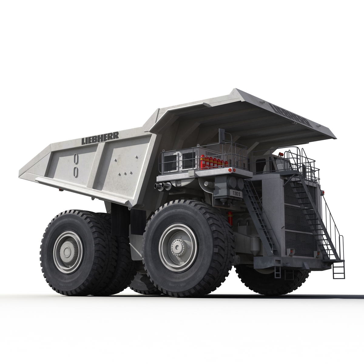 3D Heavy Duty Dump Truck Liebherr White Rigged model