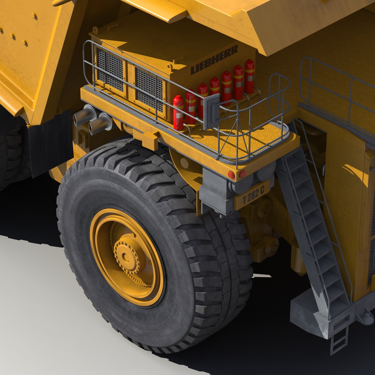 Heavy Duty Dump Truck Liebherr Yellow Rigged 3D model