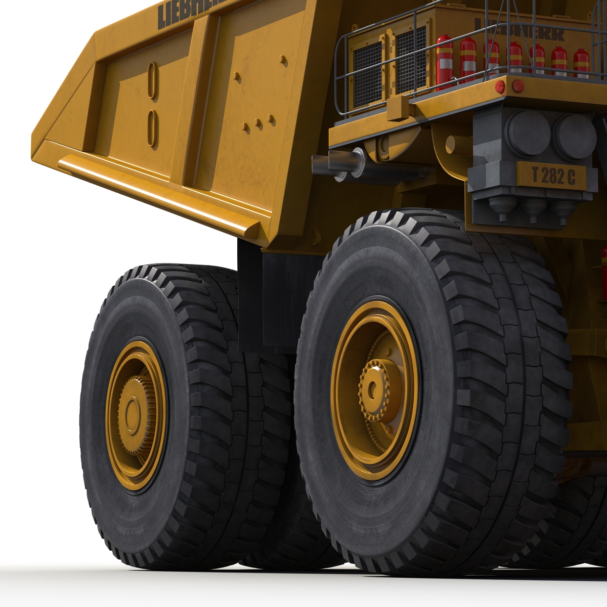 Heavy Duty Dump Truck Liebherr Yellow Rigged 3D model