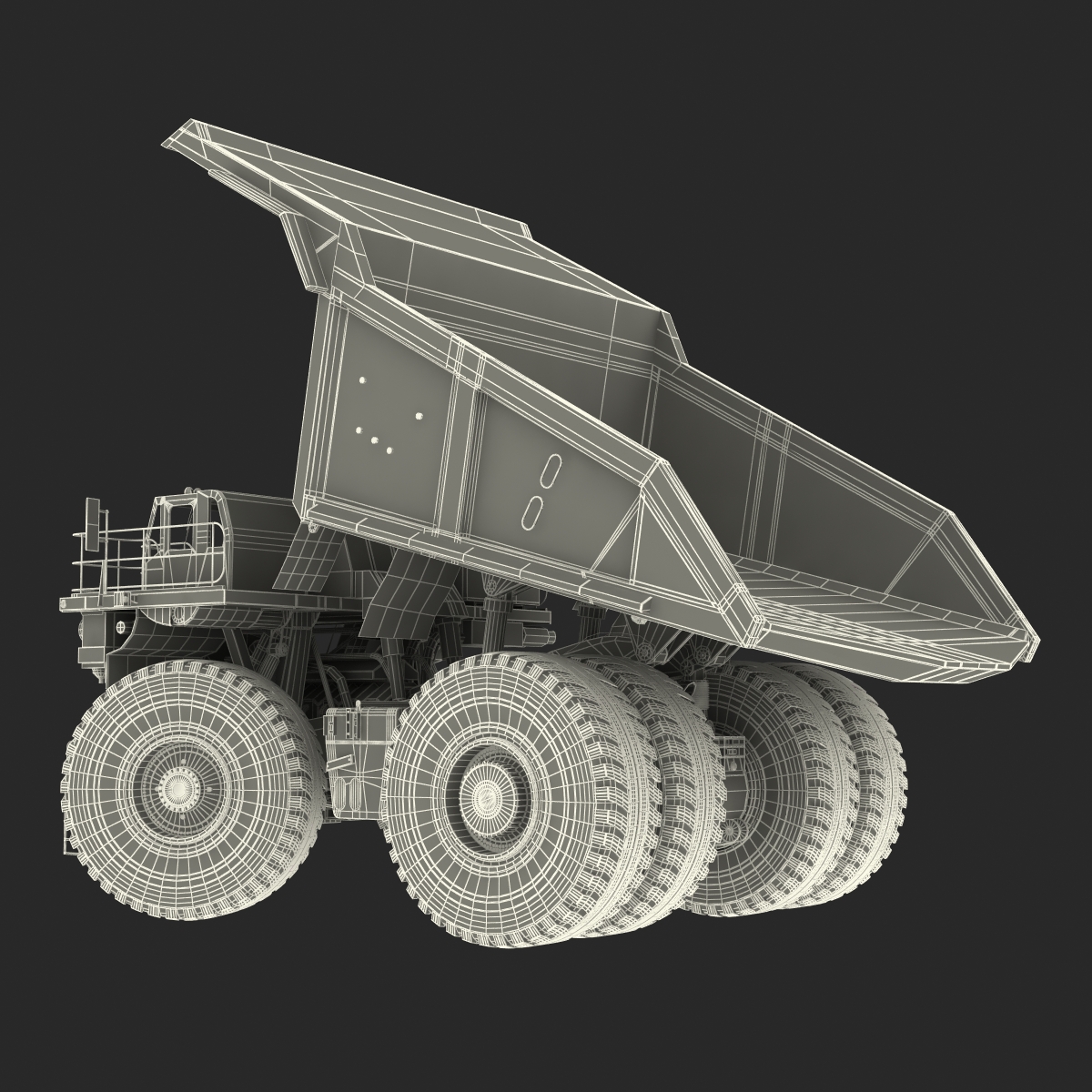 Heavy Duty Dump Truck Liebherr Yellow Rigged 3D model