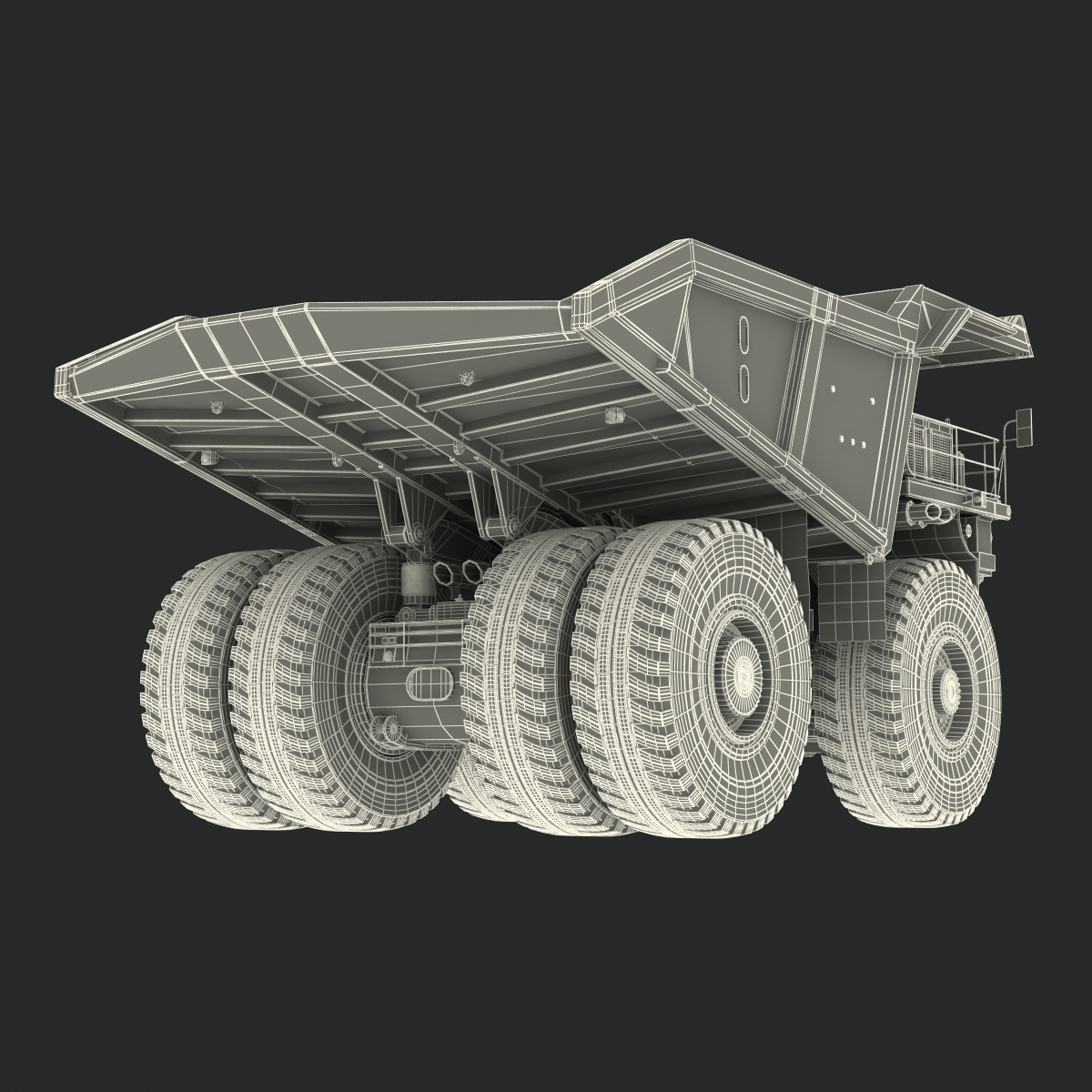 3D Heavy Duty Dump Truck Generic Yellow