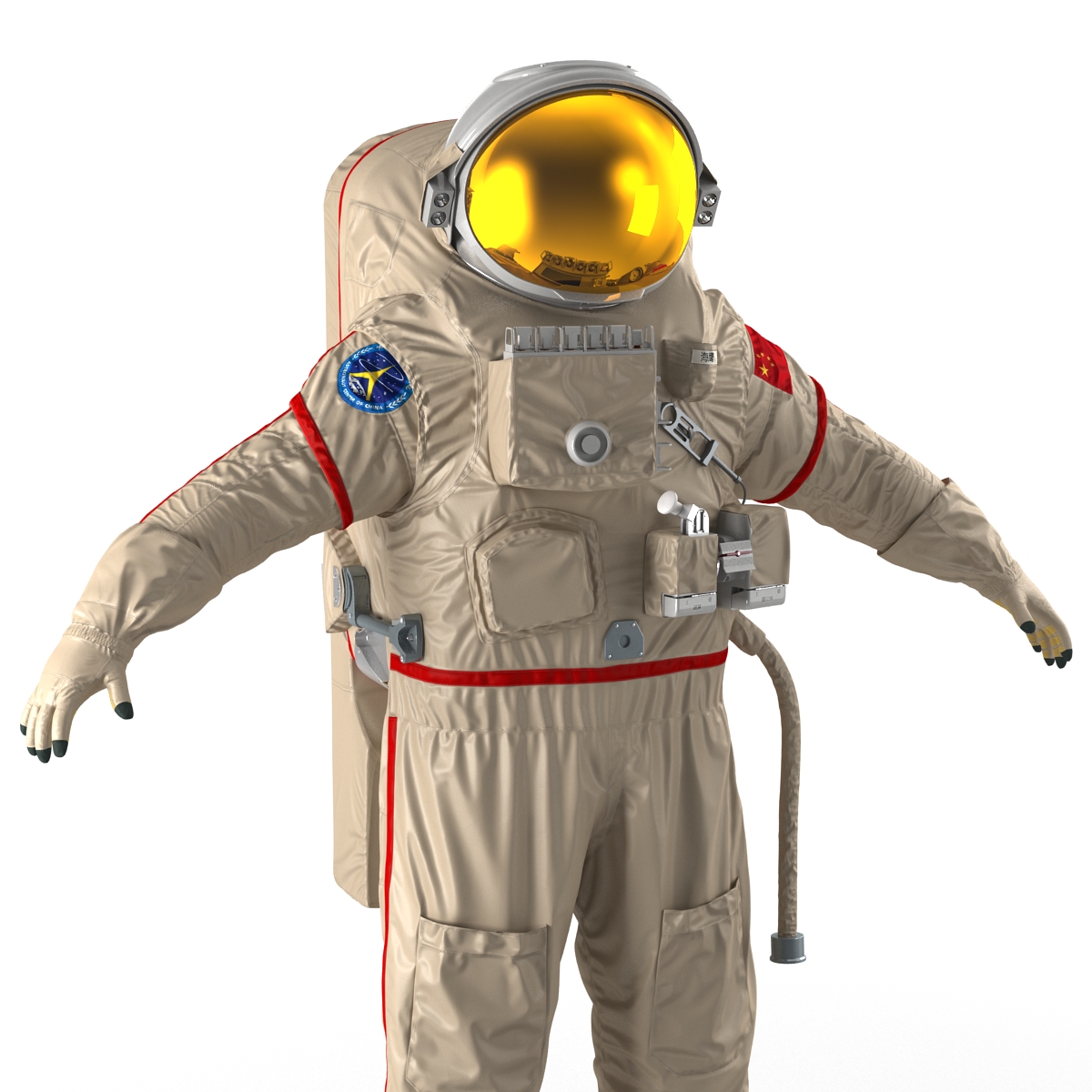 3D Chinese Astronaut Wearing Space Suit Haiying Rigged