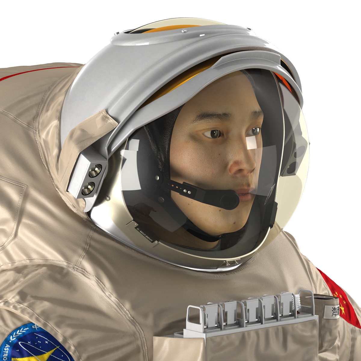 3D Chinese Astronaut Wearing Space Suit Haiying Rigged