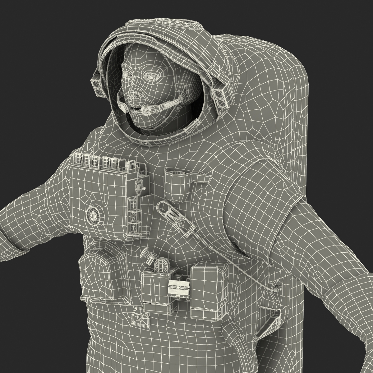 3D Chinese Astronaut Wearing Space Suit Haiying Rigged