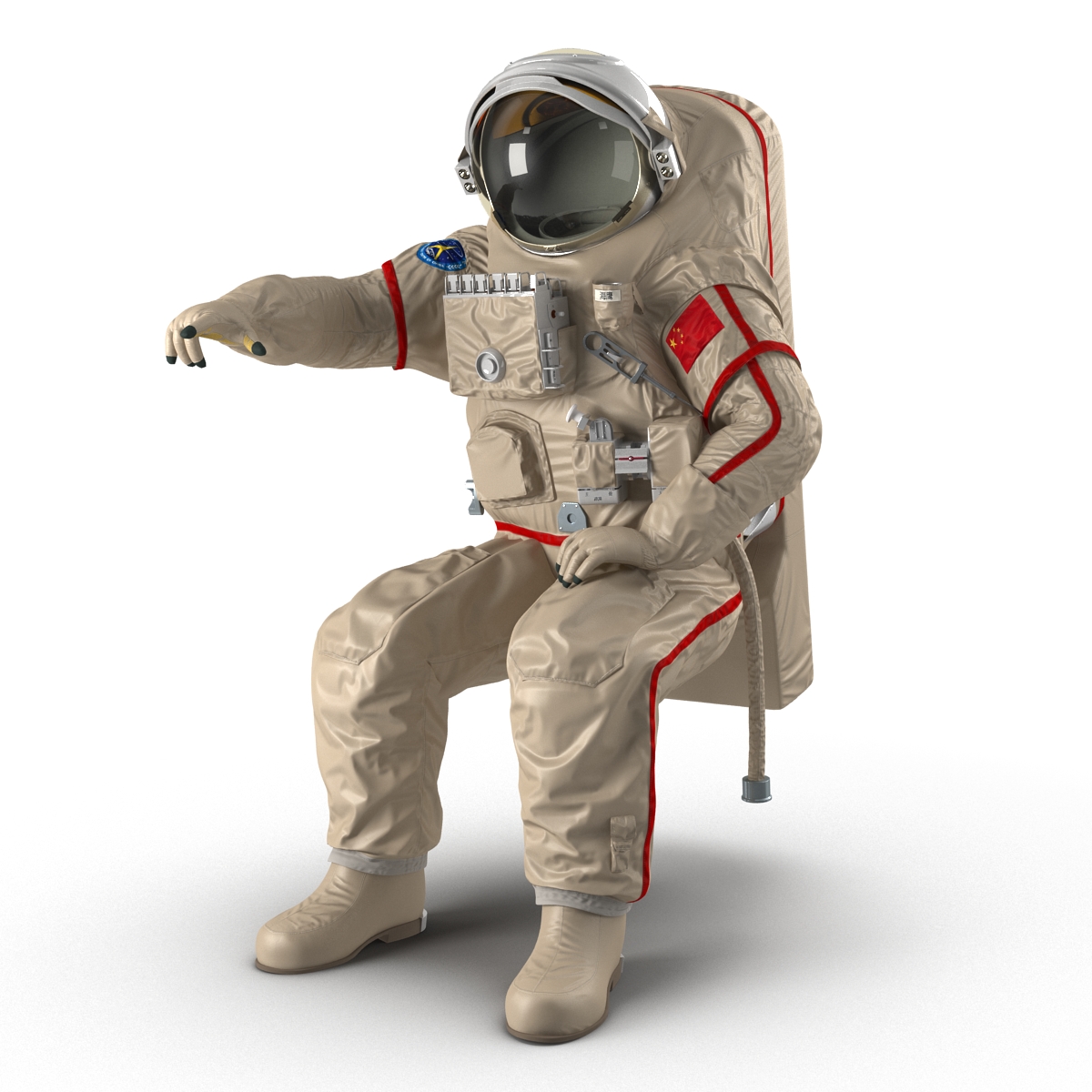 3D Chinese Space Suit Haiying Rigged model