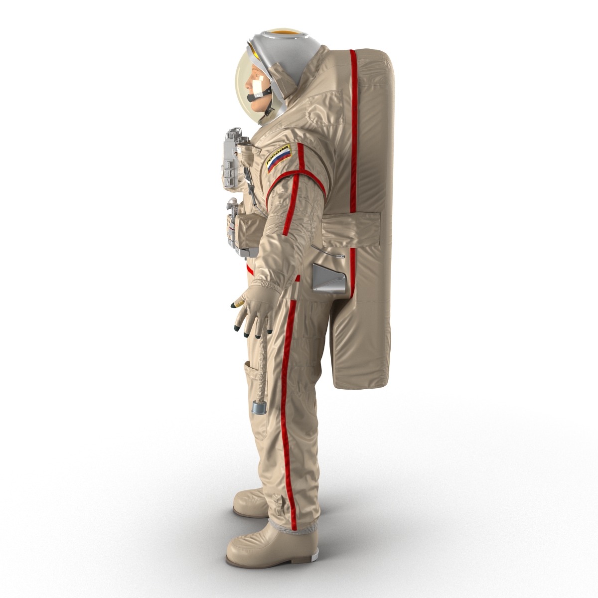 Russian Astronaut Wearing Space Suit Orlan MK Rigged 3D