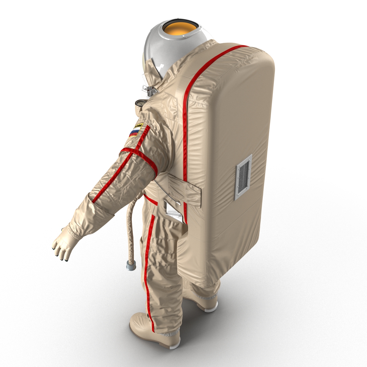 Russian Astronaut Wearing Space Suit Orlan MK Rigged 3D