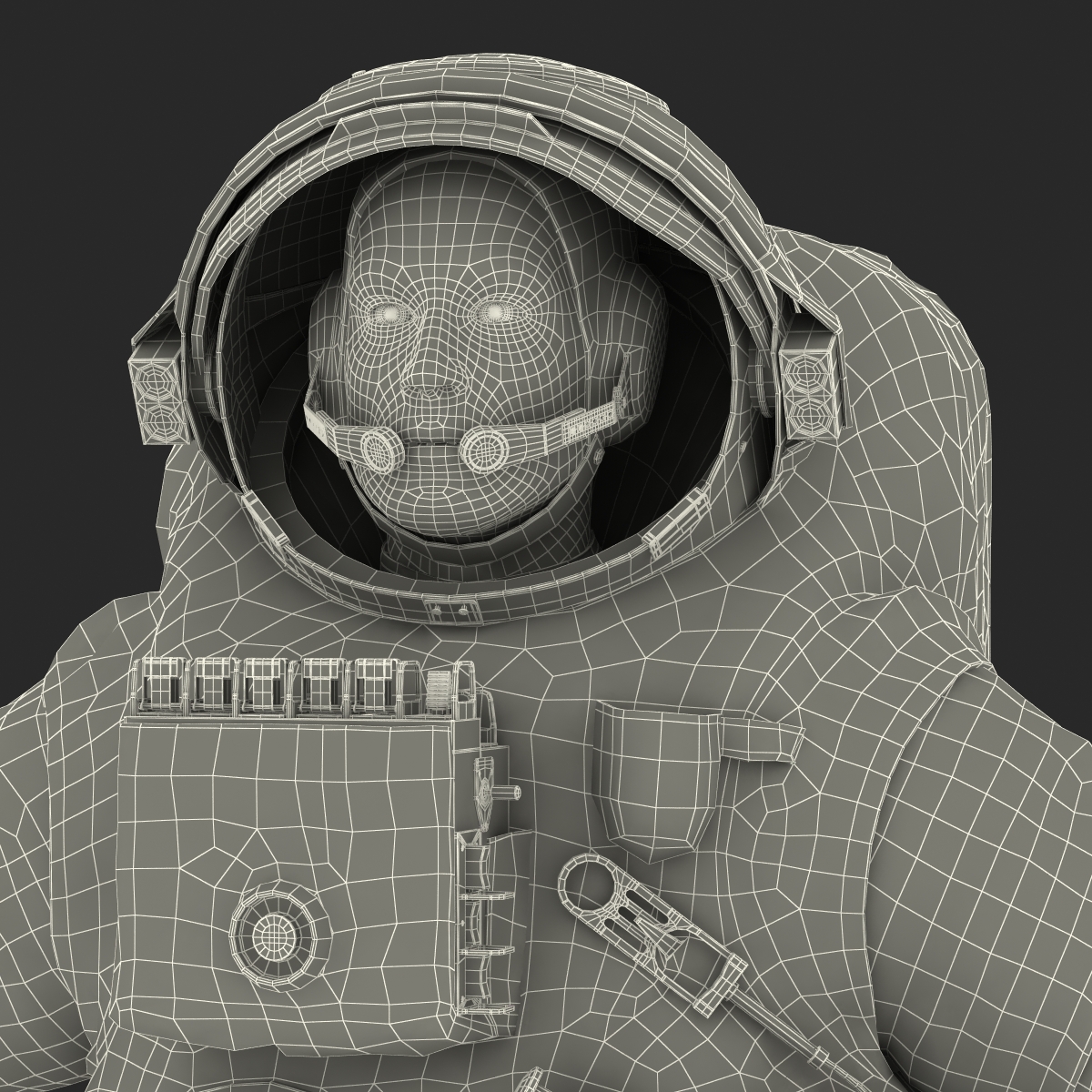 Russian Astronaut Wearing Space Suit Orlan MK Rigged 3D